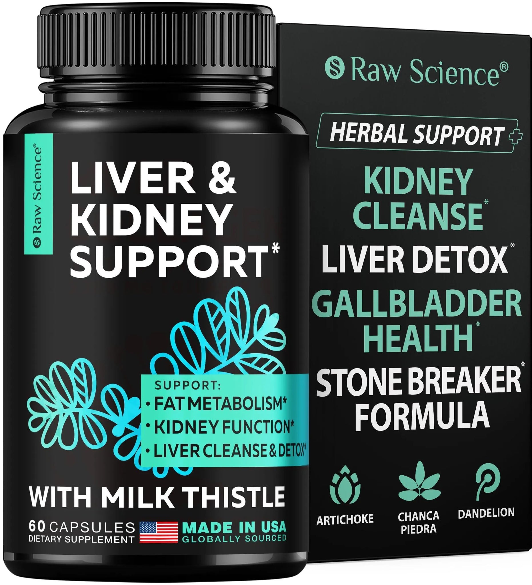 Liver Cleanse Detox & Repair Milk Thistle Dandelion Root Choline Artichoke Extract for Liver Health Gallbladder Cleanse & Kidney Support Supplement wi