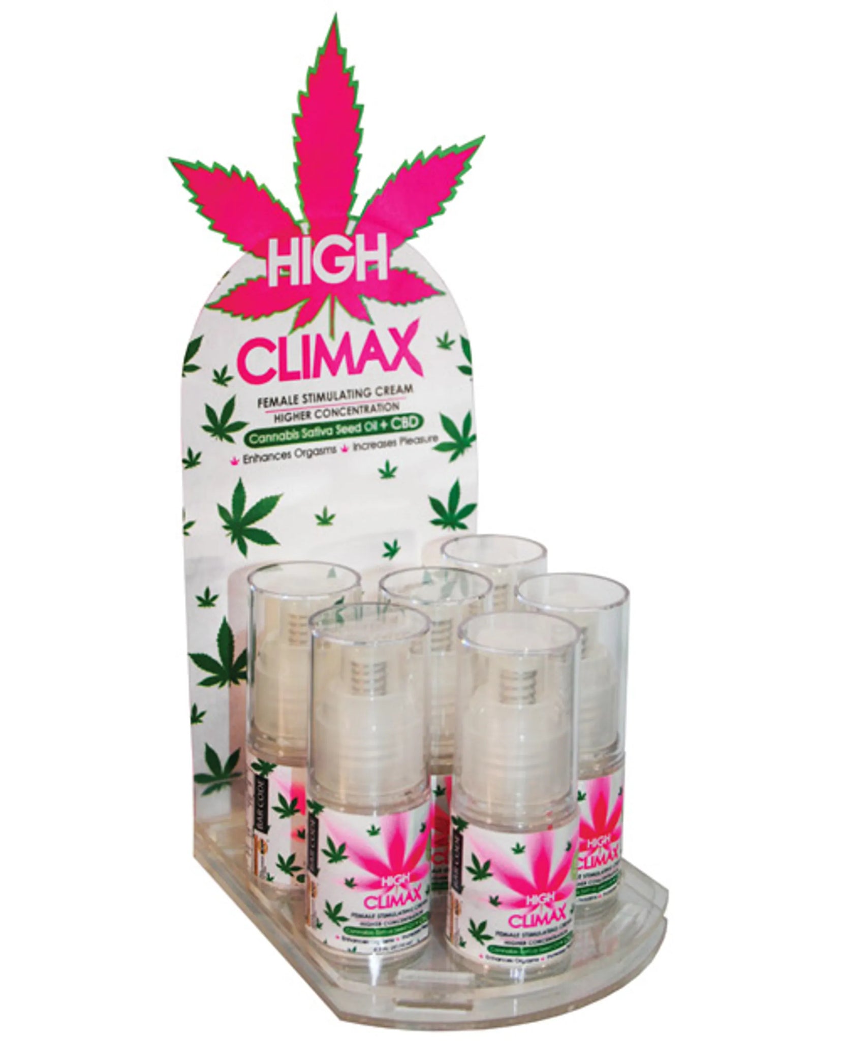 HIGH CLIMAX FEMALE STIMULANT W/HEMP SEED OIL .5 OZ 6 PC DISPLAY