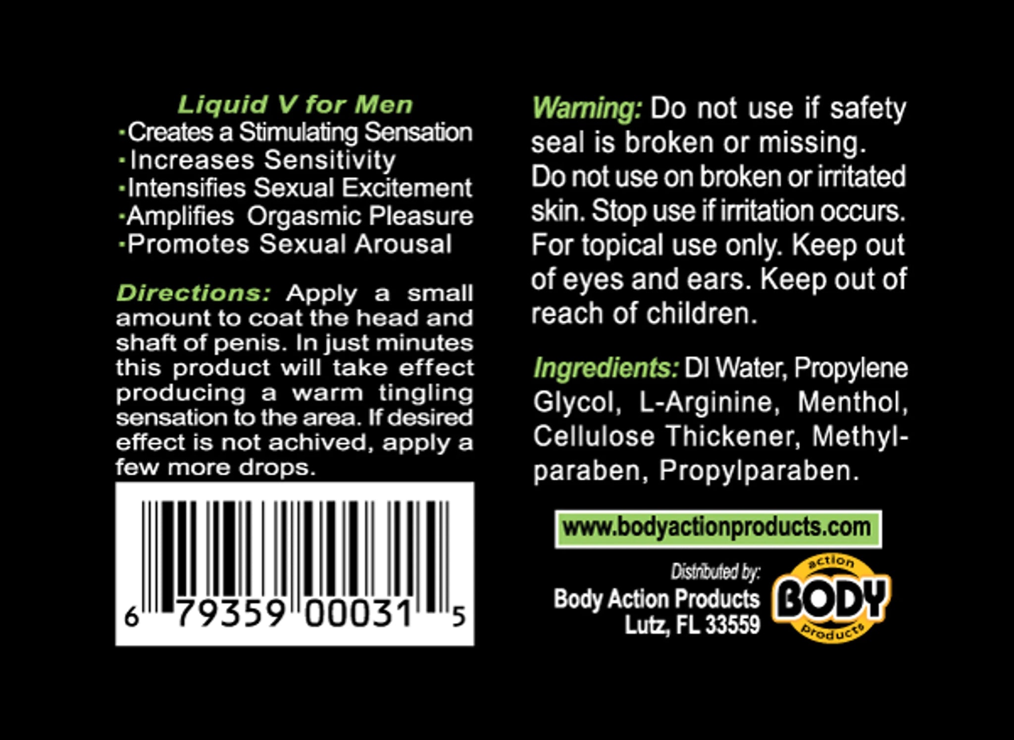 LIQUID V MEN BOTTLE .5 OZ CARDED