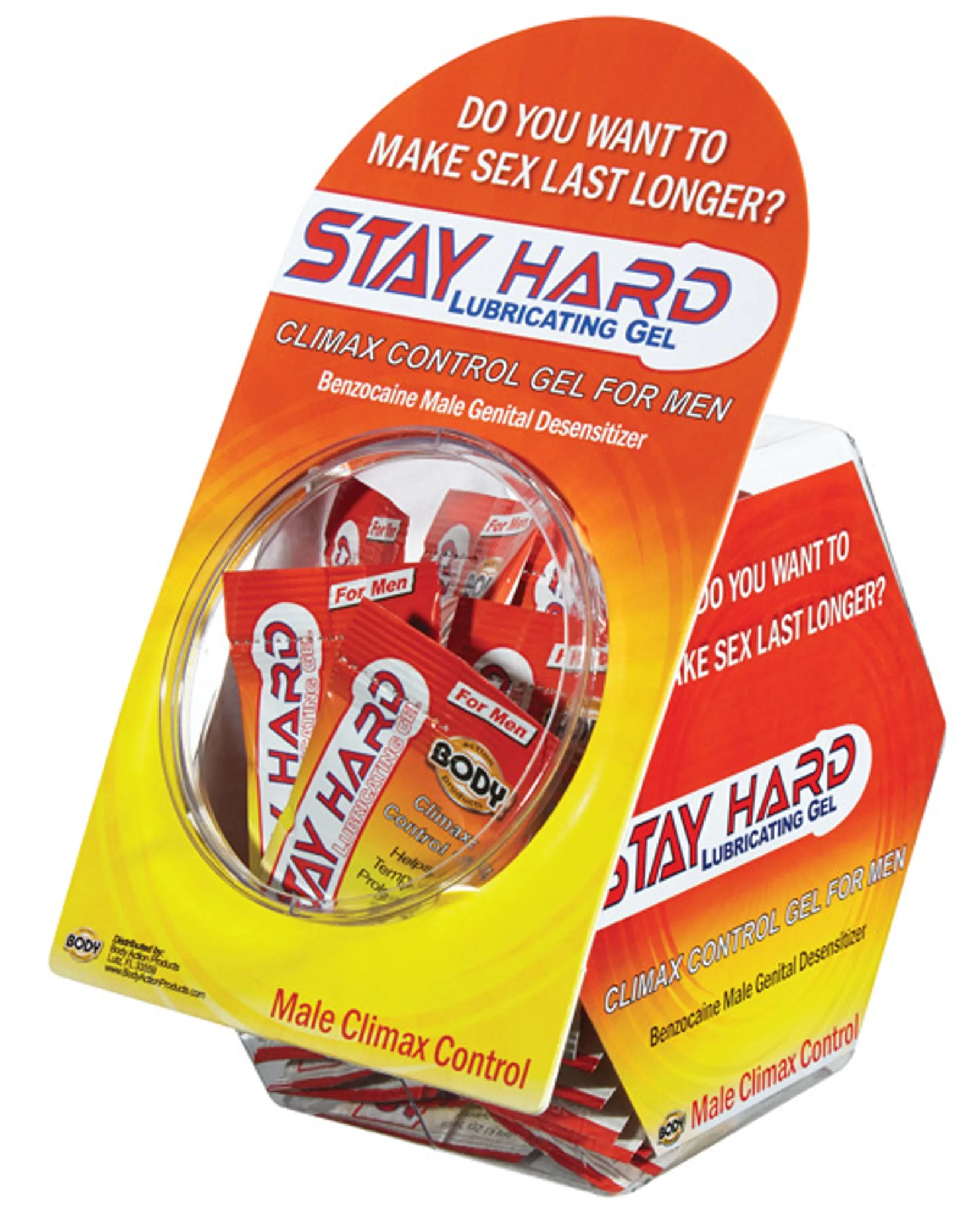 STAY HARD SAMPLE PACKET 50PC FISHBOWL DISPLAY - Libido Drops™