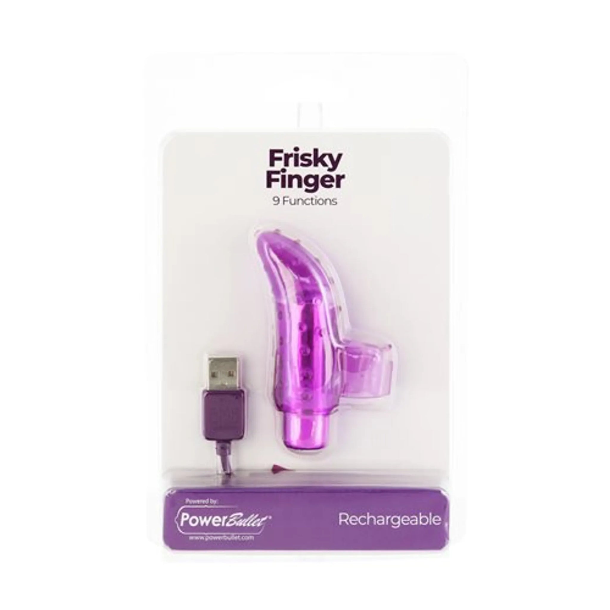 Frisky Finger Rechargeable Vibrator in Purple