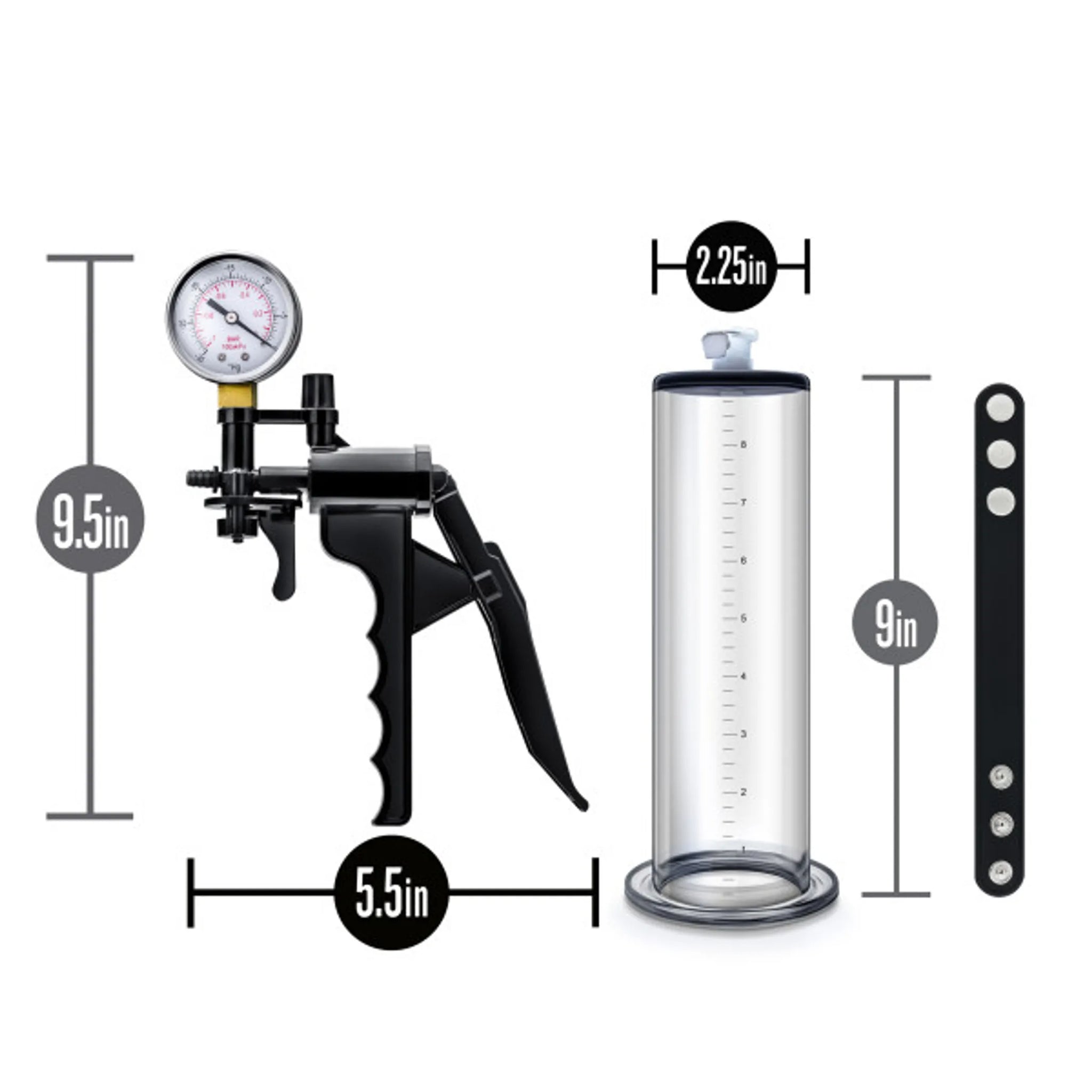PERFORMANCE VX8 PREMIUM PENIS PUMP SYSTEM W/ SILICONE COCK STRAP CLEAR