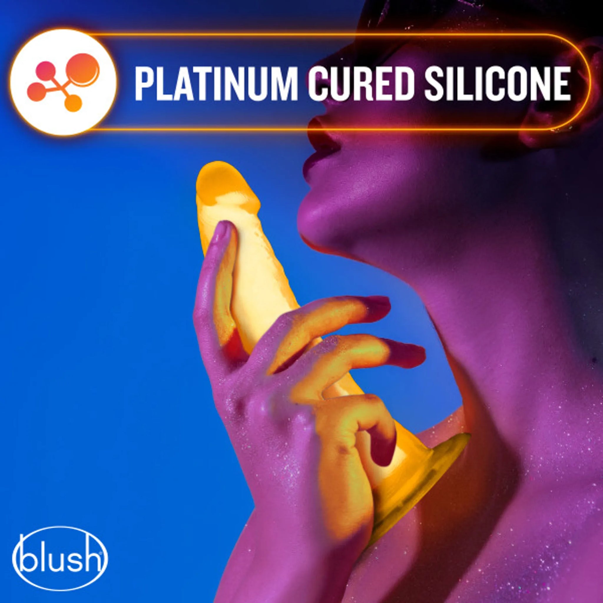 NEO ELITE GLOW IN THE DARK 7.5IN DUAL DENSITY COCK NEON NEON ORANGE