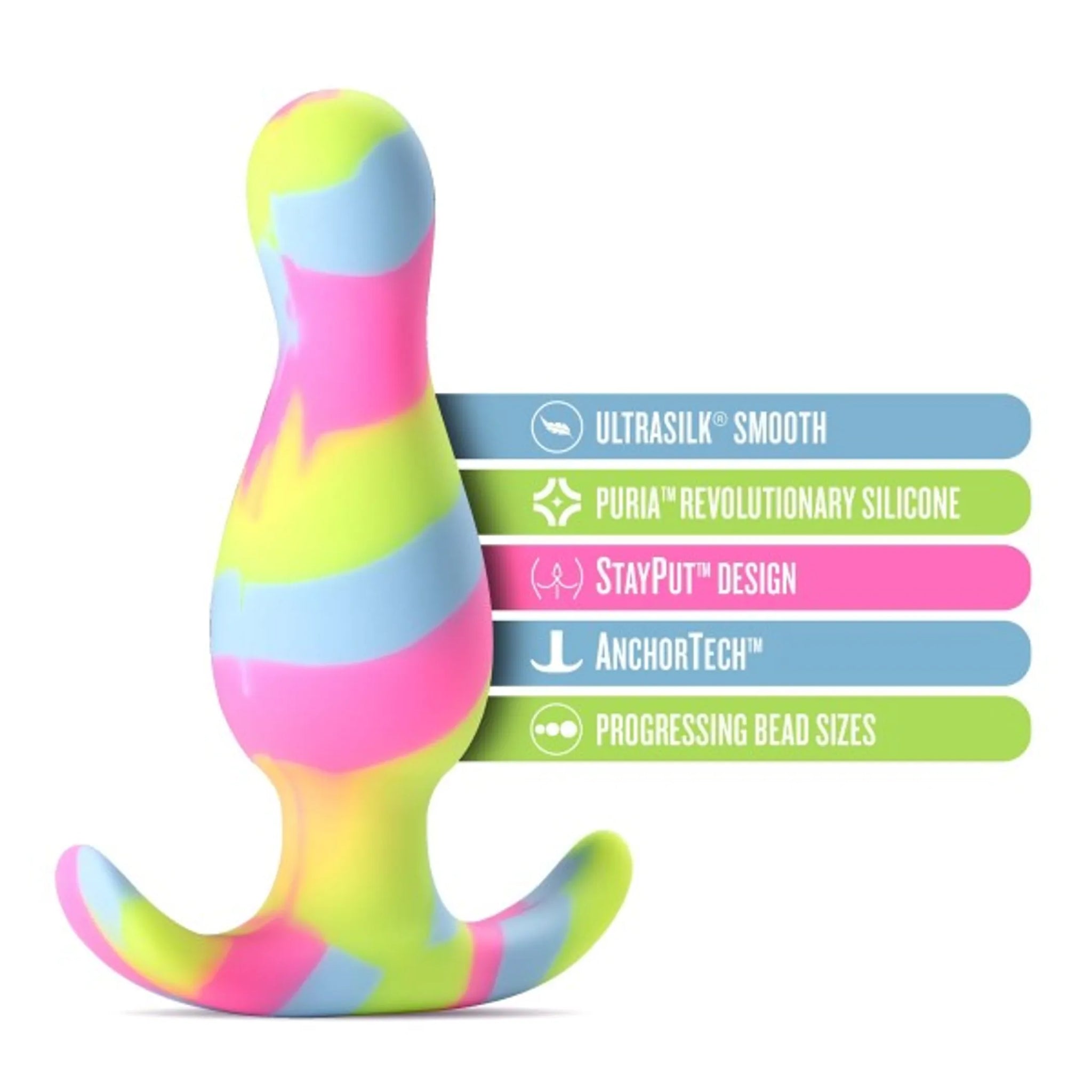 Avant Kaleido Lime Butt Plug - Comfortable, secure, and vibrant