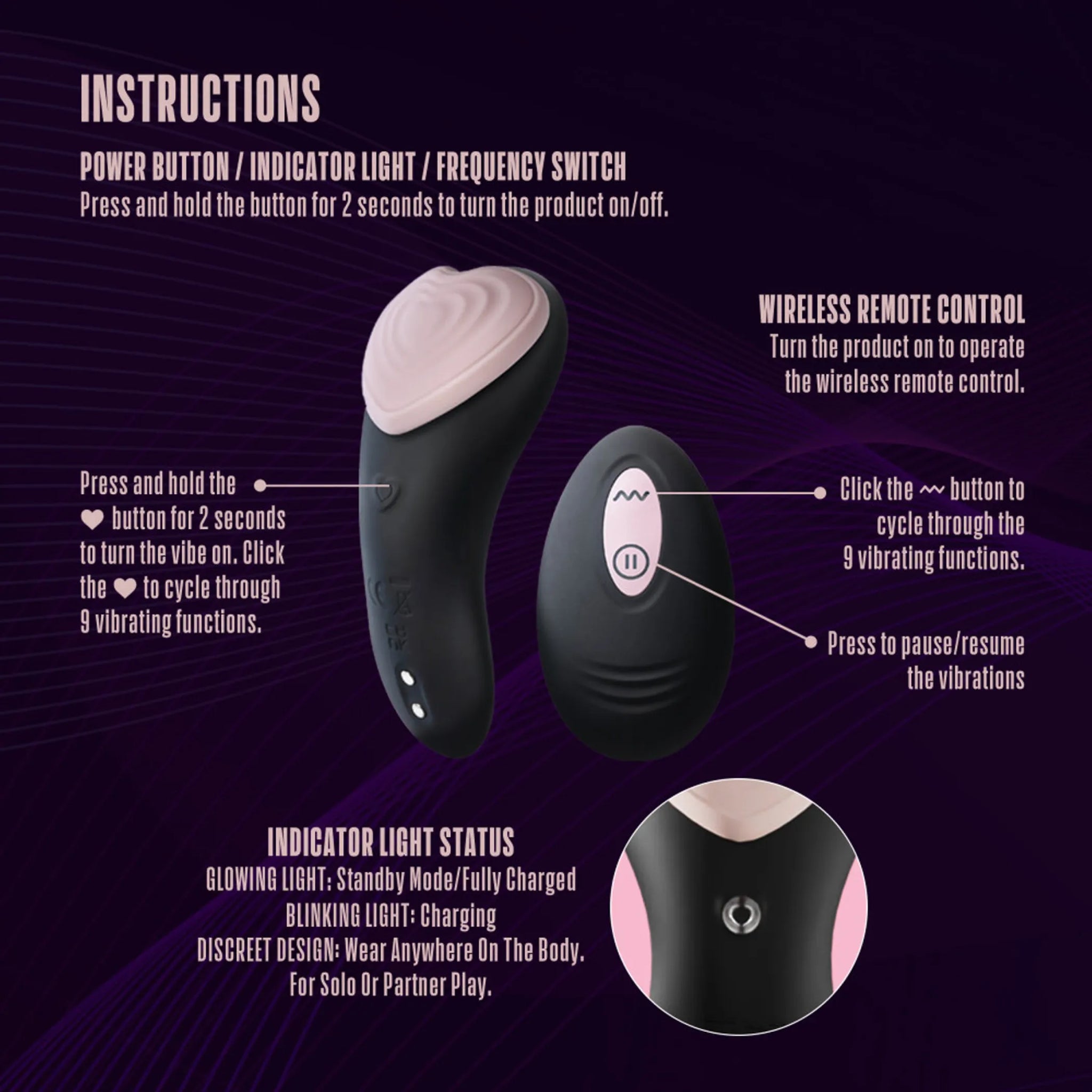 Heartbeat Panty Vibe with Remote - Pink