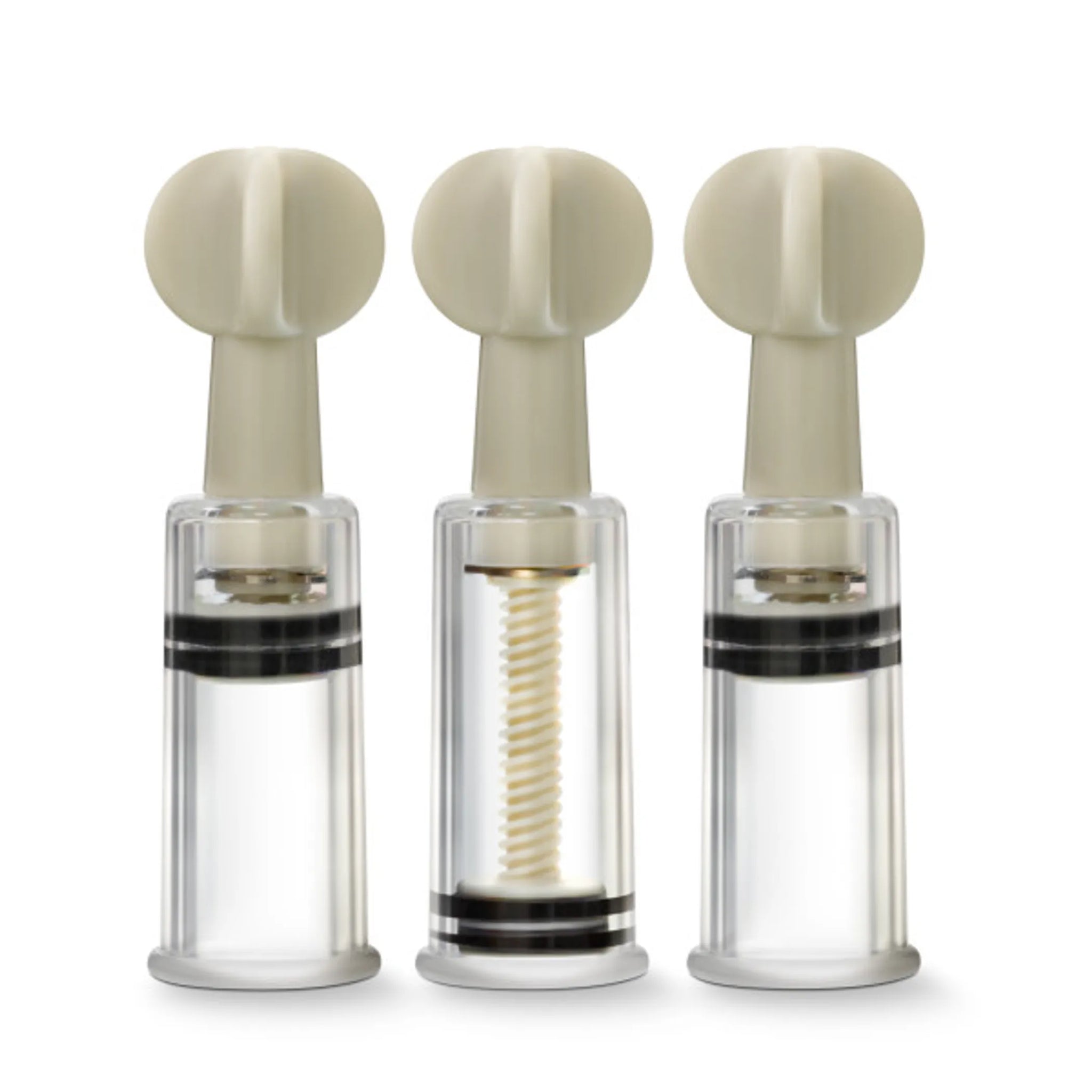 TEMPTASIA CLIT & NIPPLE TWIST SUCKERS SET OF 3 CLEAR