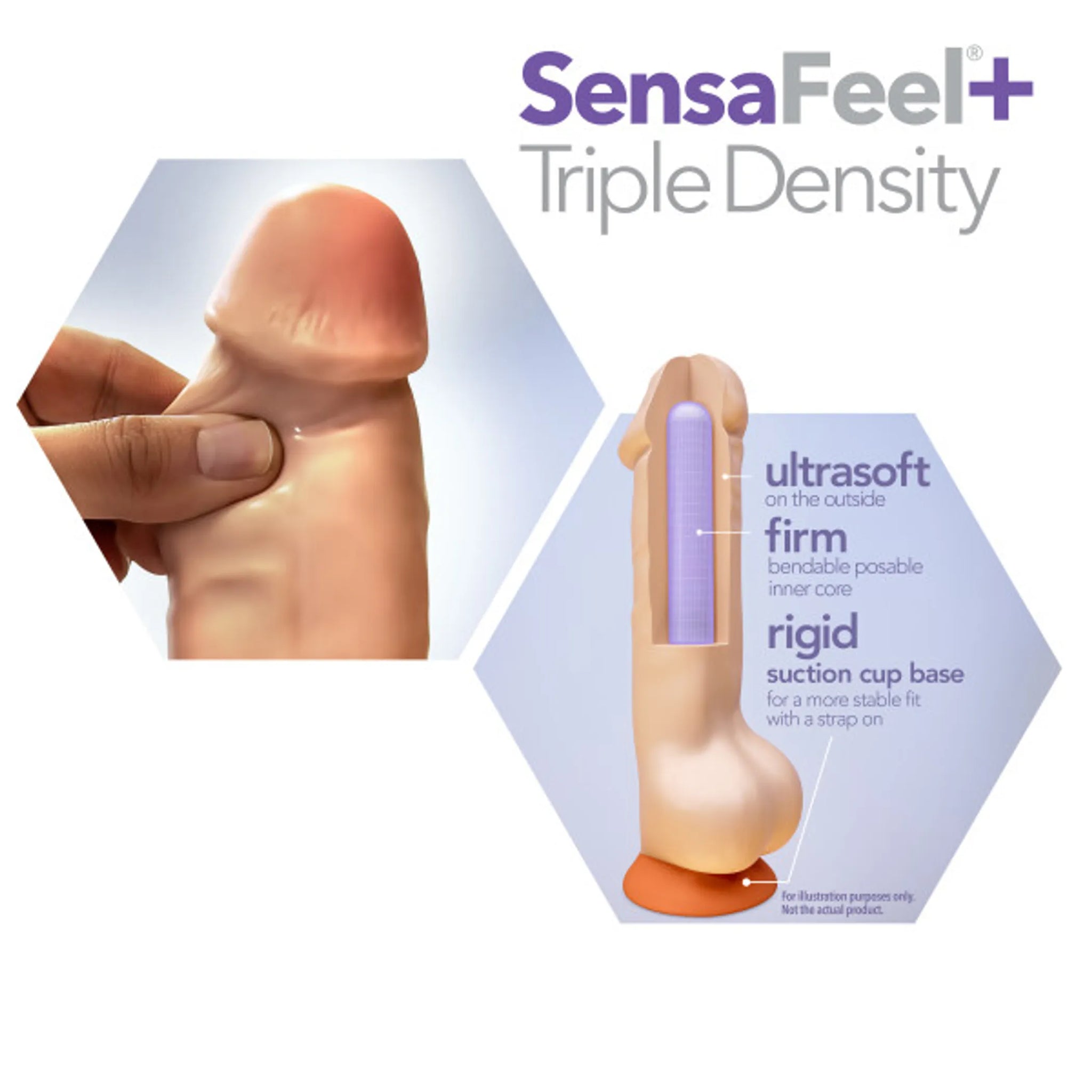 DR SKIN PLUS 8IN THICK DILDO W/ SQUEEZABLE BALLS VANILLA