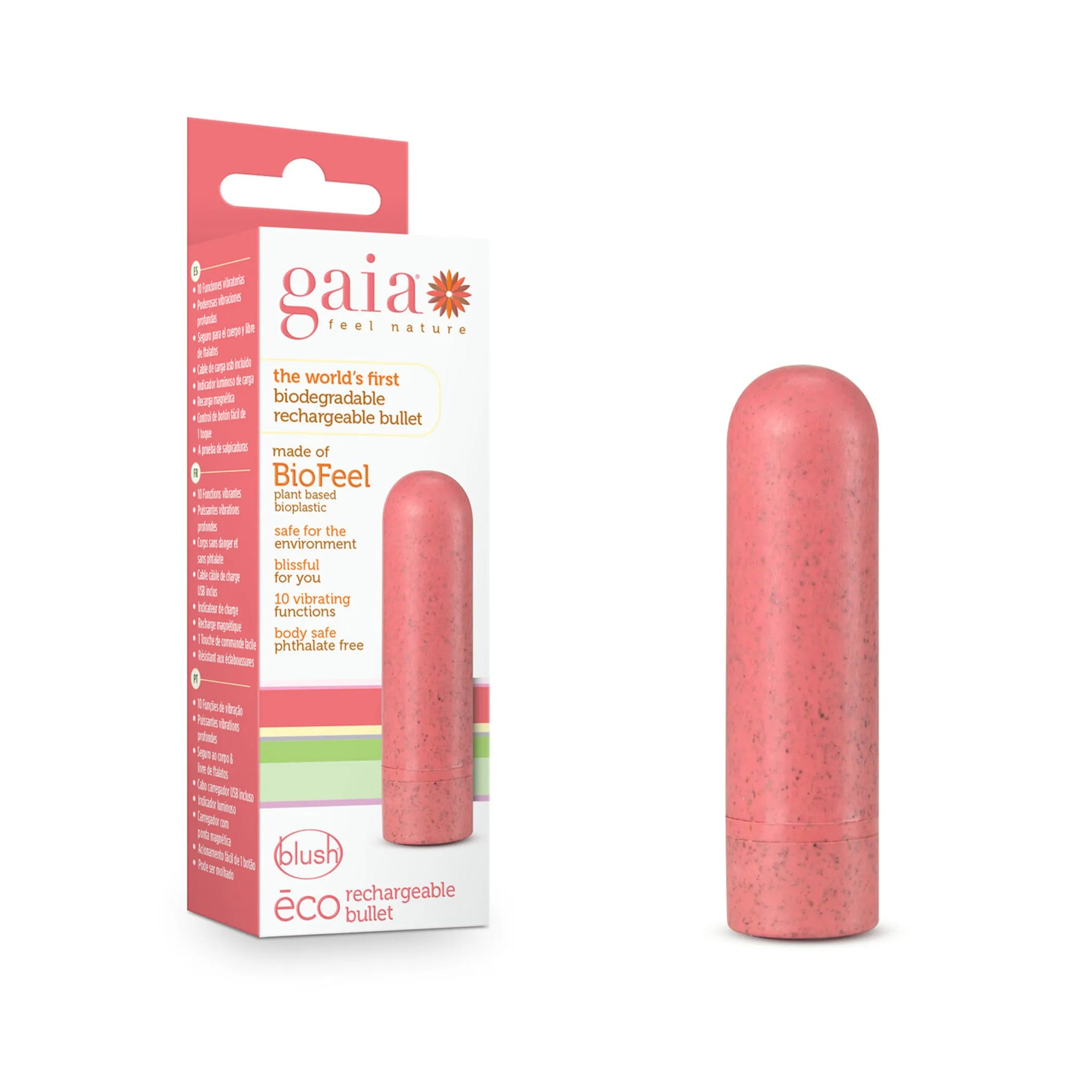Eco-Friendly Rechargeable Bullet Vibrator in Coral