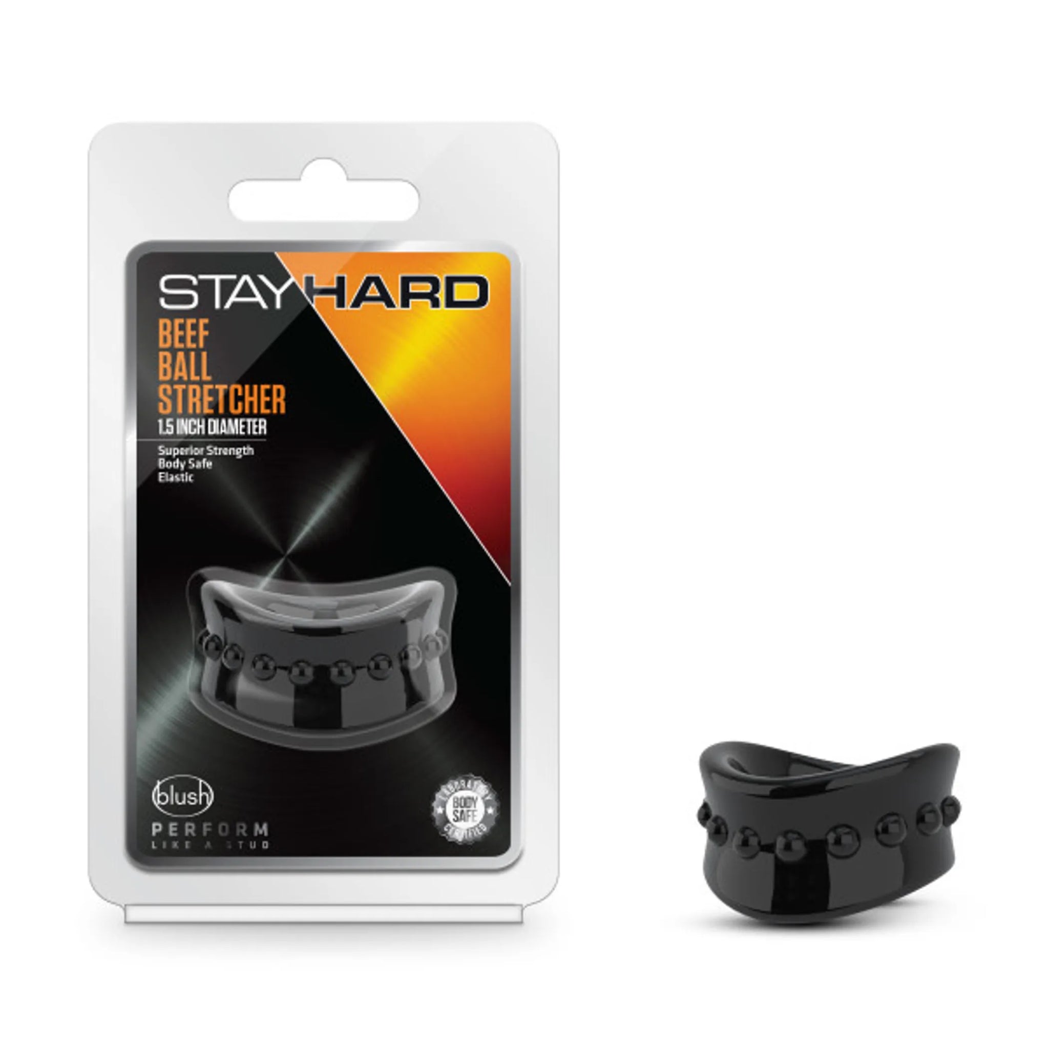 STAY HARD BEEF BALL STRETCHER 1.5IN DIAMETER BLACK