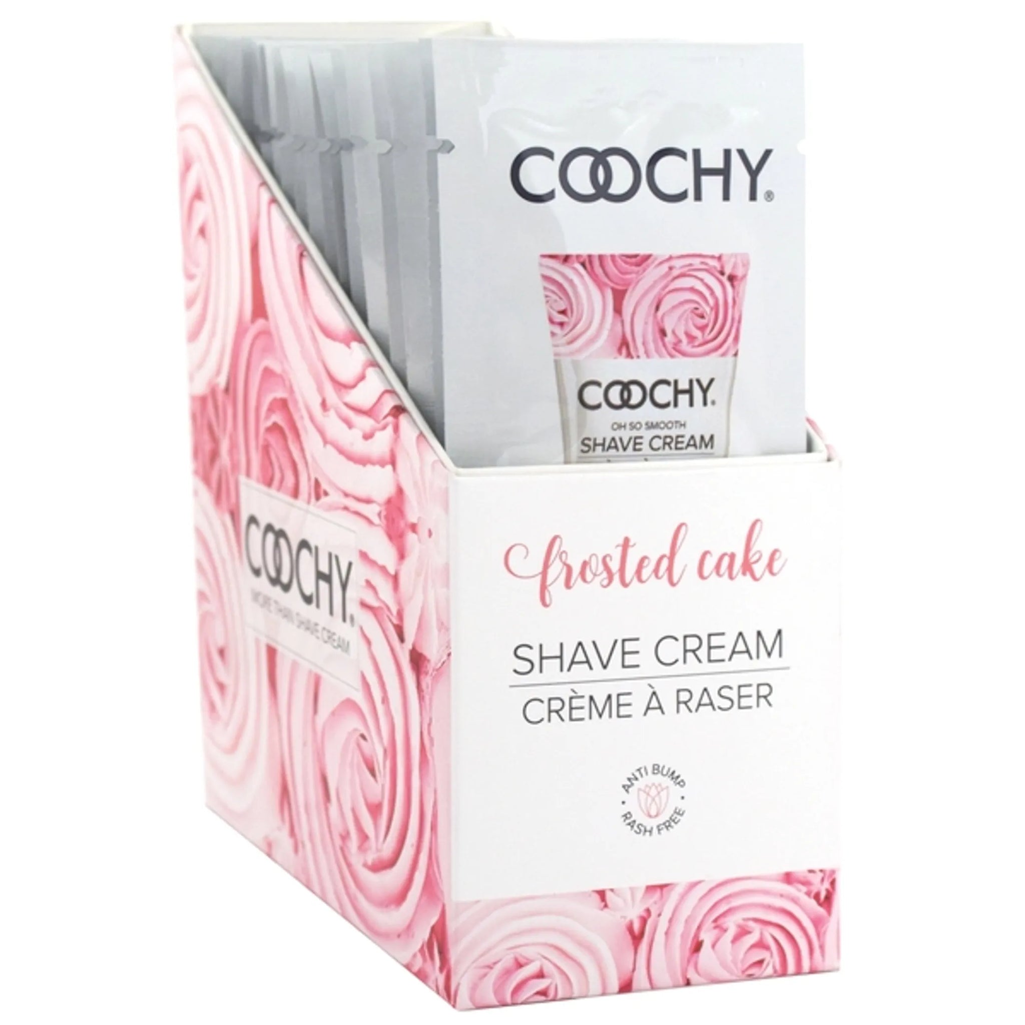 COOCHY SHAVE CREAM FROSTED CAKE FOIL 15 ML 24PC DISPLAY