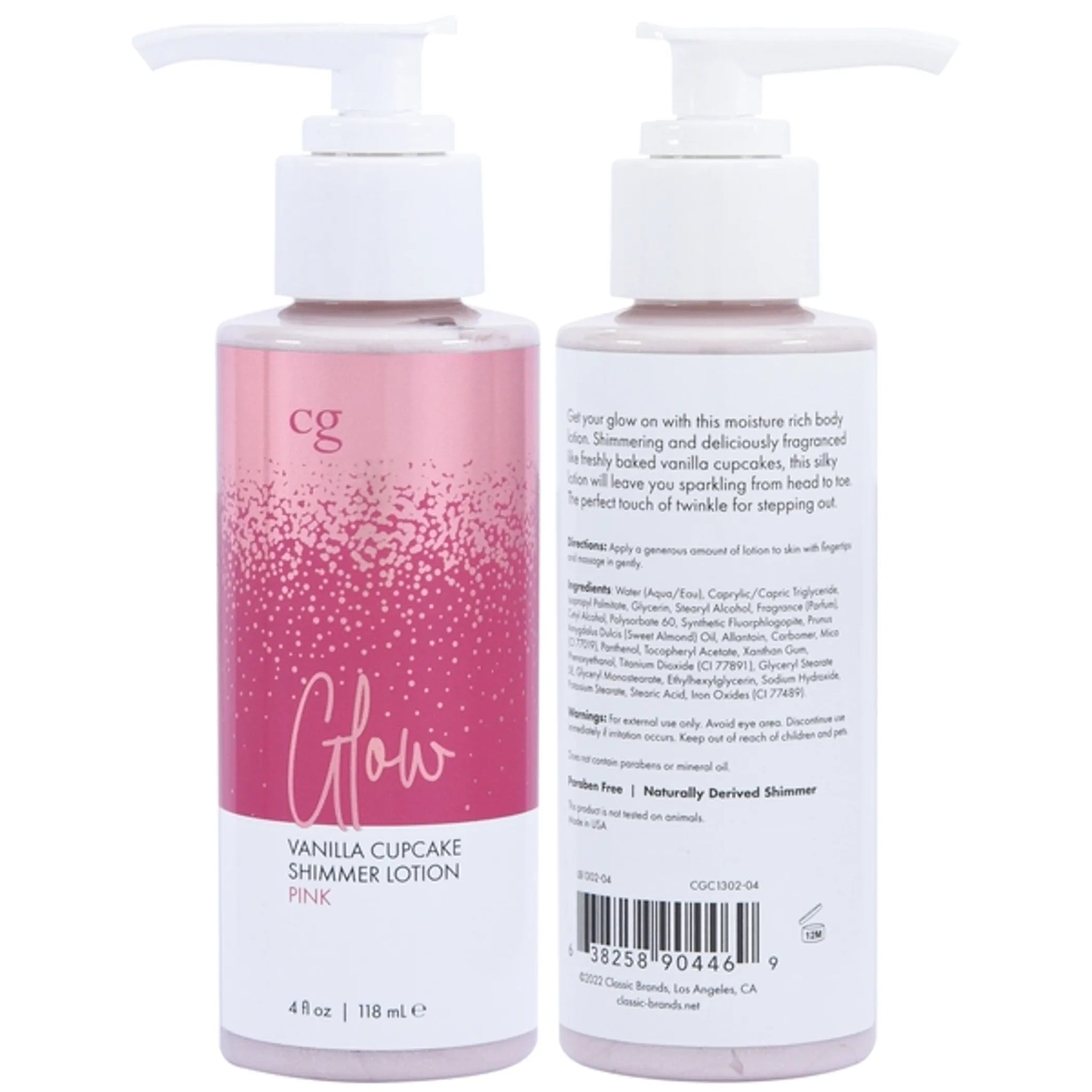 GLOW VANILLA CUPCAKE SHIMMER LOTION PINK 4 FL OZ