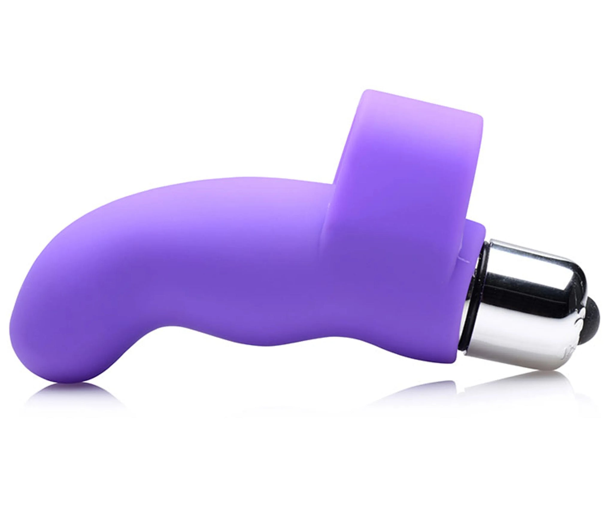 G-Spot Finger Vibrator with Ribbed Silicone Sleeve, 3.3" Length