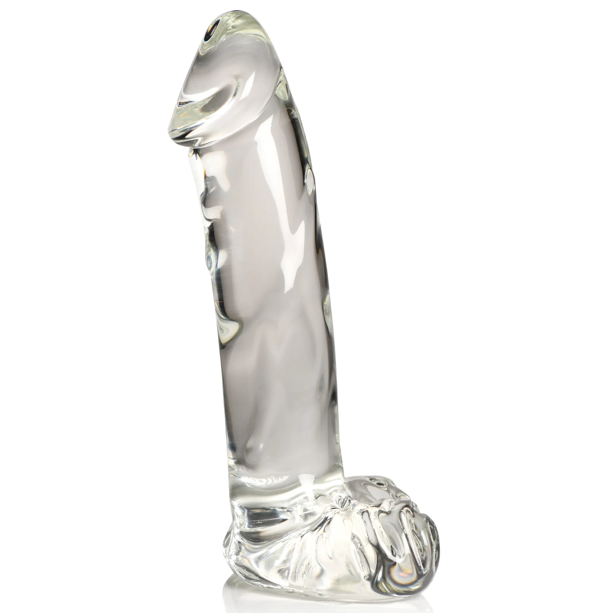 Pleasure Crystals 7.1" Glass Dildo with Balls