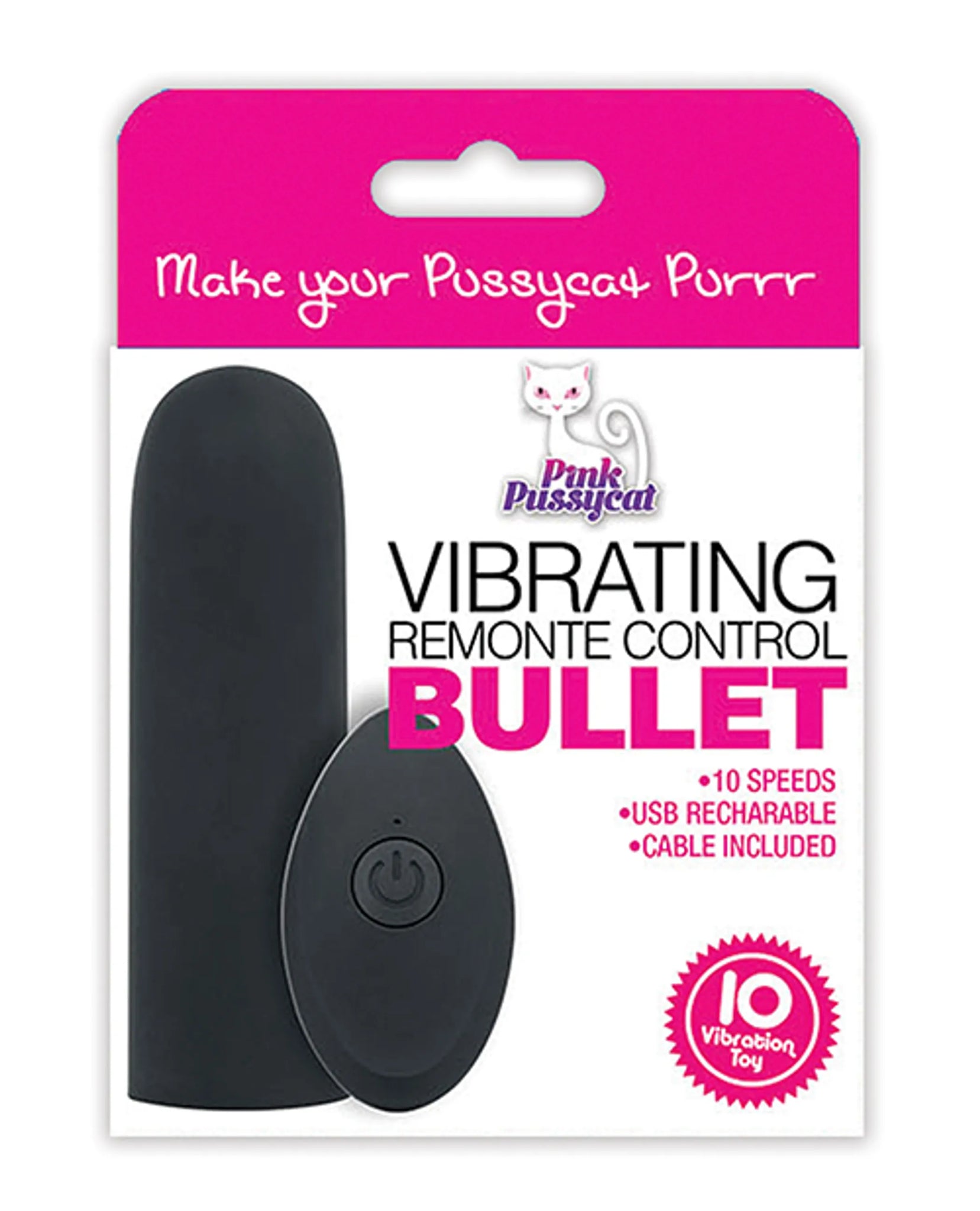 Remote Control Bullet Vibrator - USB Rechargeable, 10 Speeds