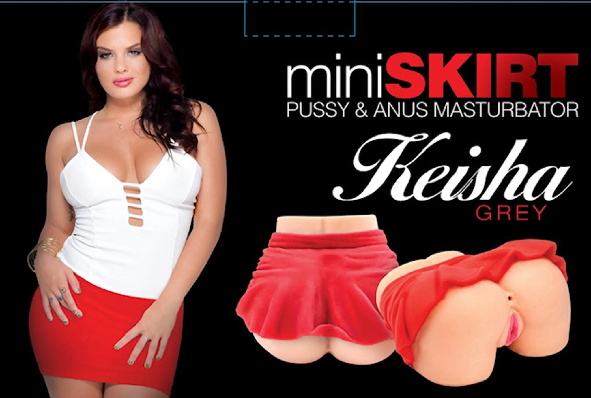 KEISHA GREY MINI SKIRT PXSSY& ANUS MASTURBATOR