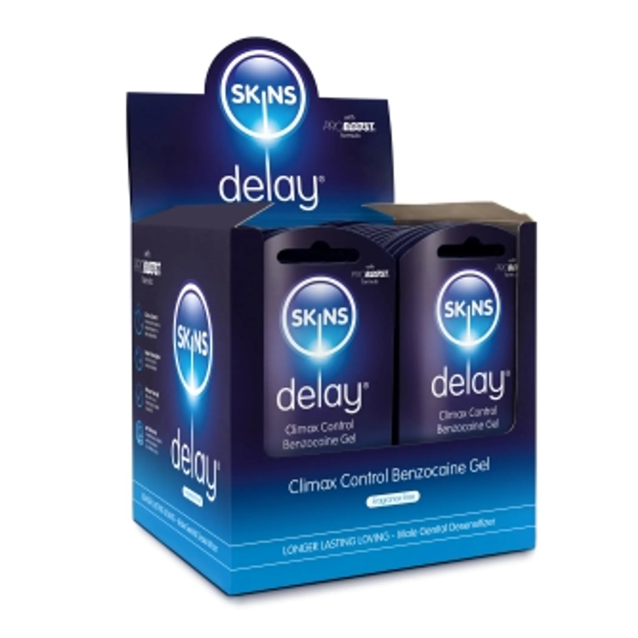 SKINS BENZOCAINE DELAY GEL FOILS 3ML 36PC WITH POS - Libido Drops™