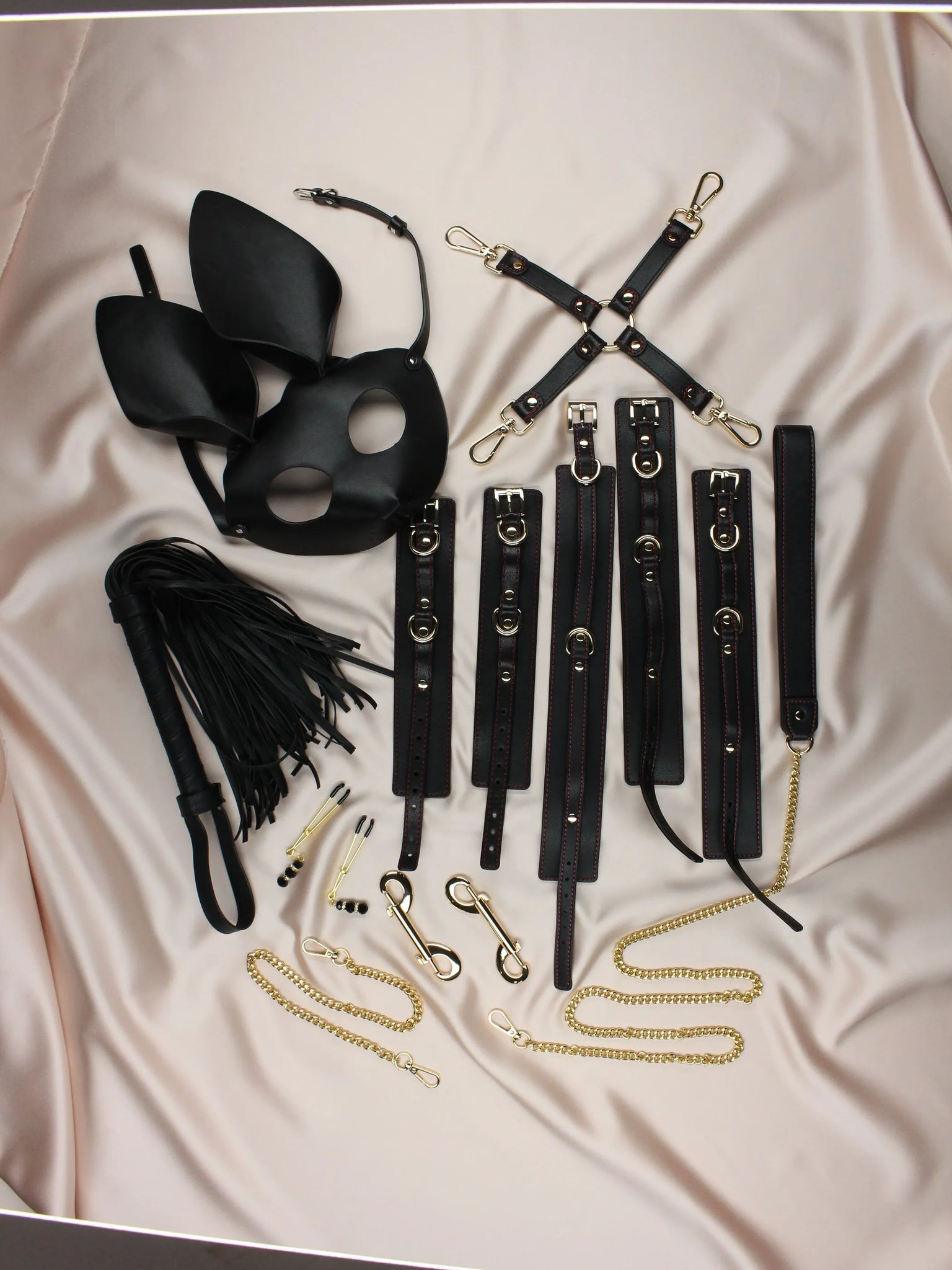 14-Piece Bondage Set for Playful Restraint and Sensual Exploration