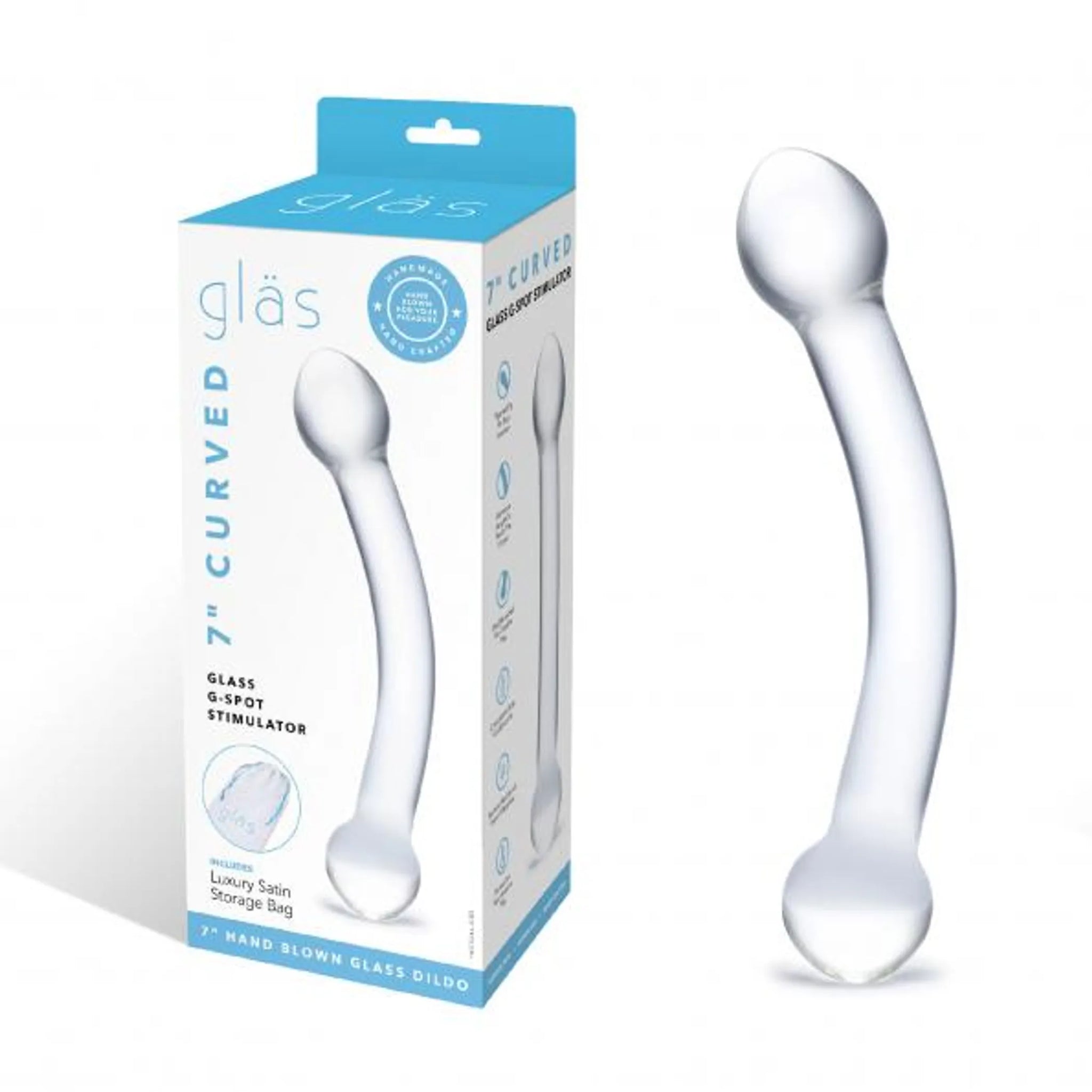 Curved Glass G-Spot Stimulator - 7 Inches
