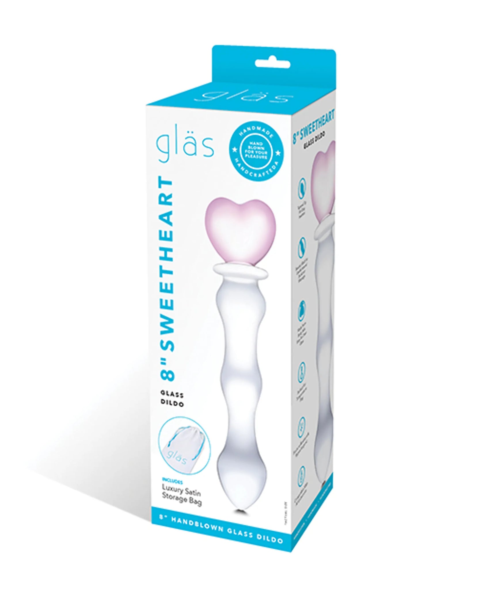 GLAS 8 SWEETHEART GLASS DILDO "