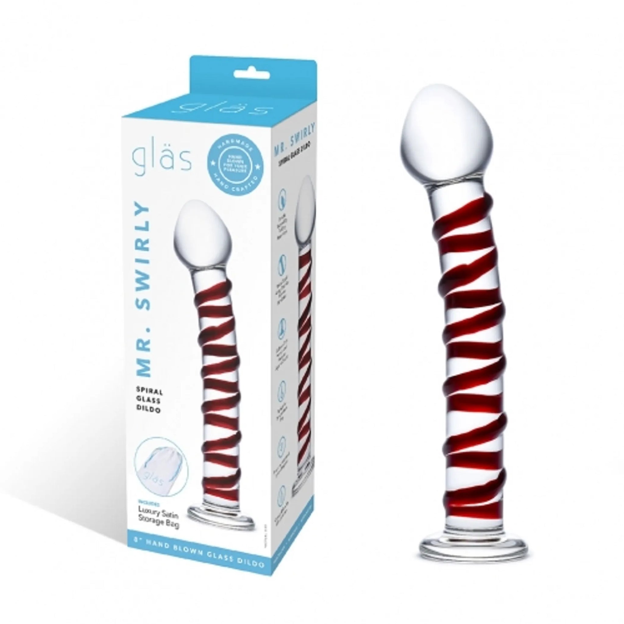 GLAS MR SWIRLY SPIRAL GLASS DILDO