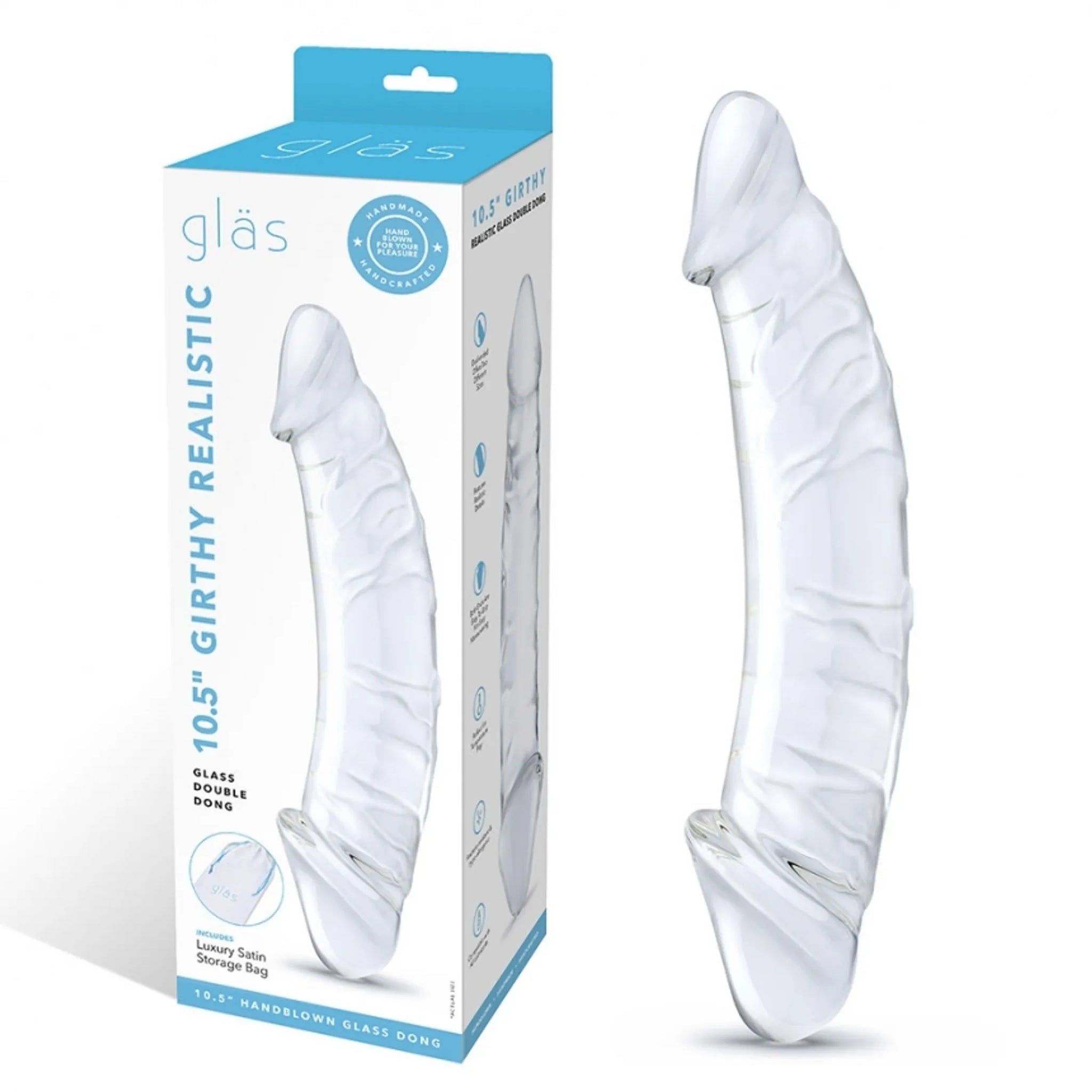 10.5-Inch Girthy Realistic Glass Double Dong