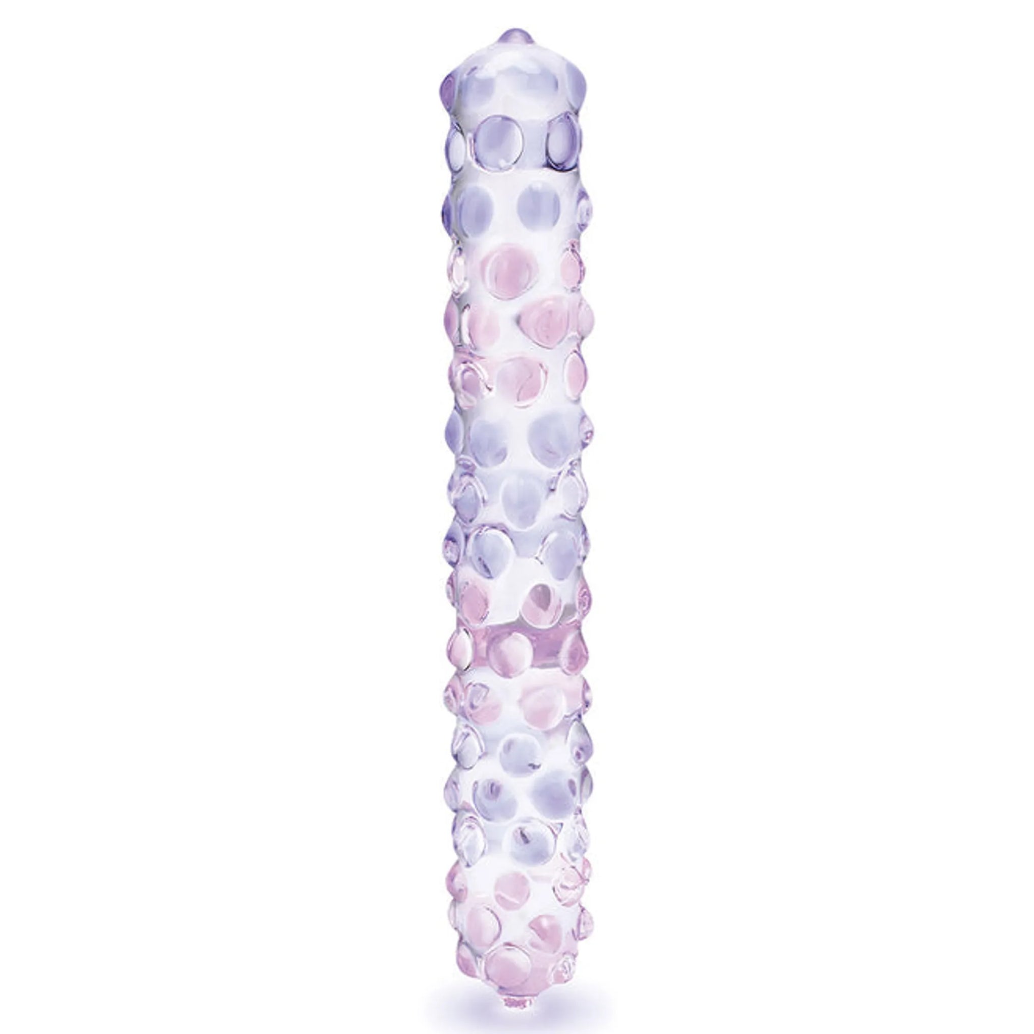 GLAS 9-INCH PURPLE ROSE NUBBY DILDO