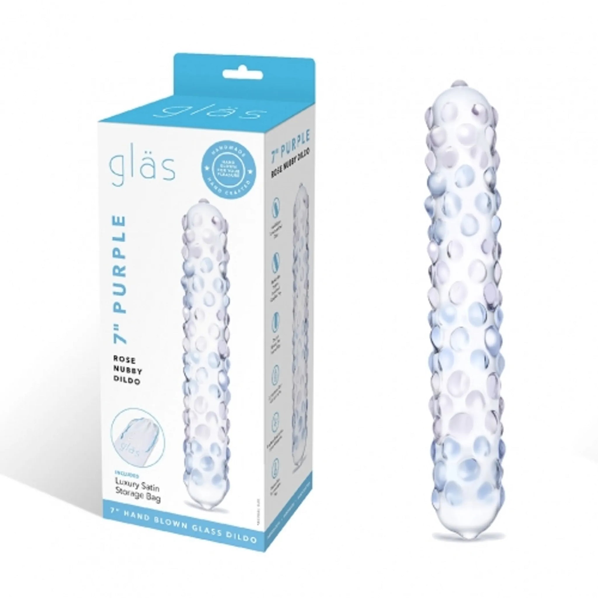 Purple Rose Nubby Glass Dildo - 6.5 Inches
