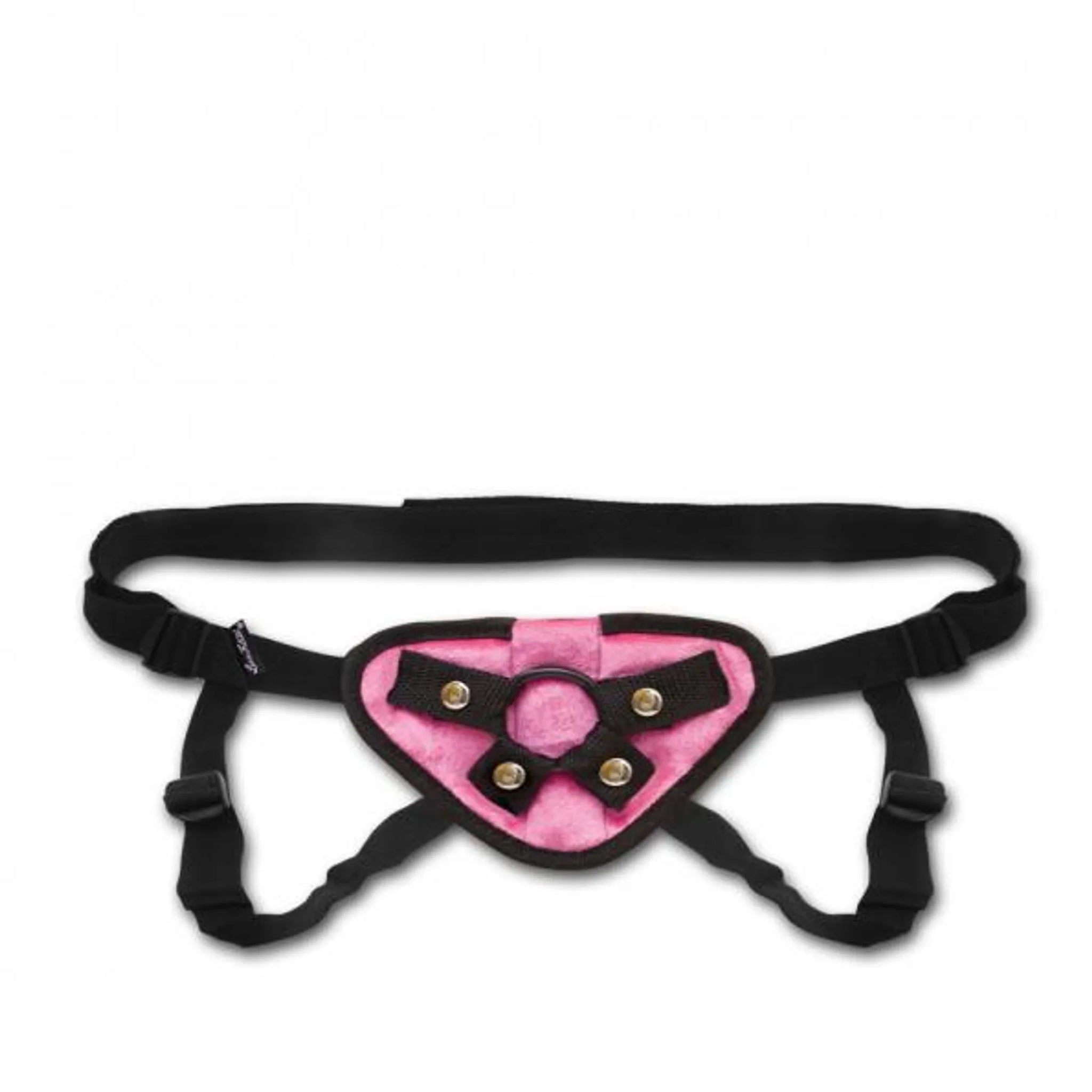 VELVET KNIT STRAP ON HARNESS PINK