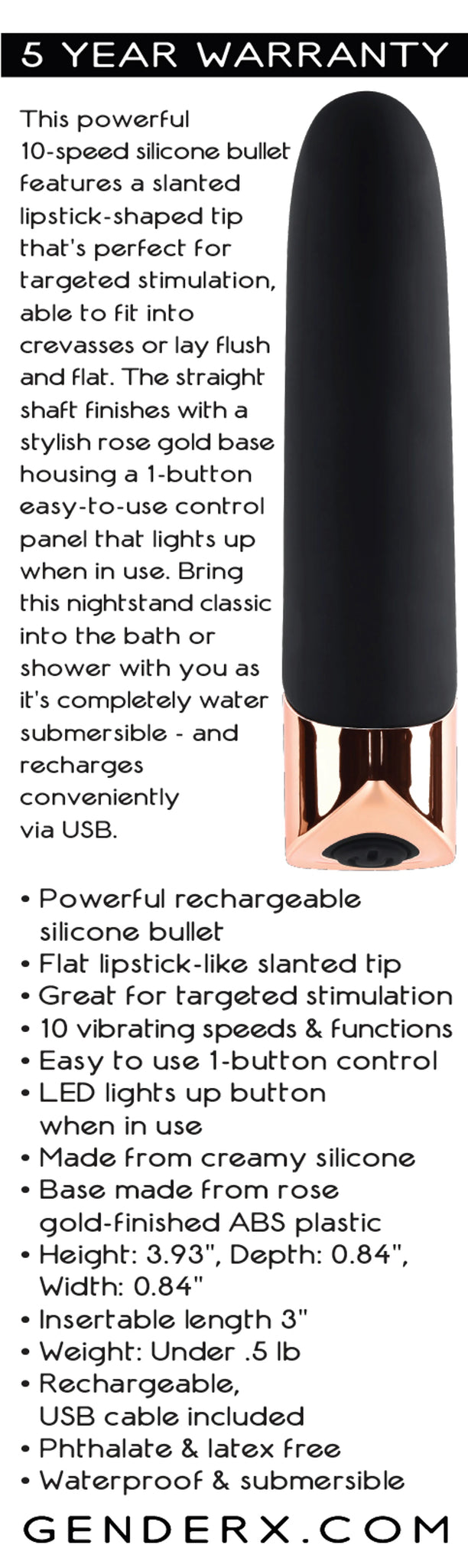 The Gold Standard Rechargeable Silicone Bullet Vibrator