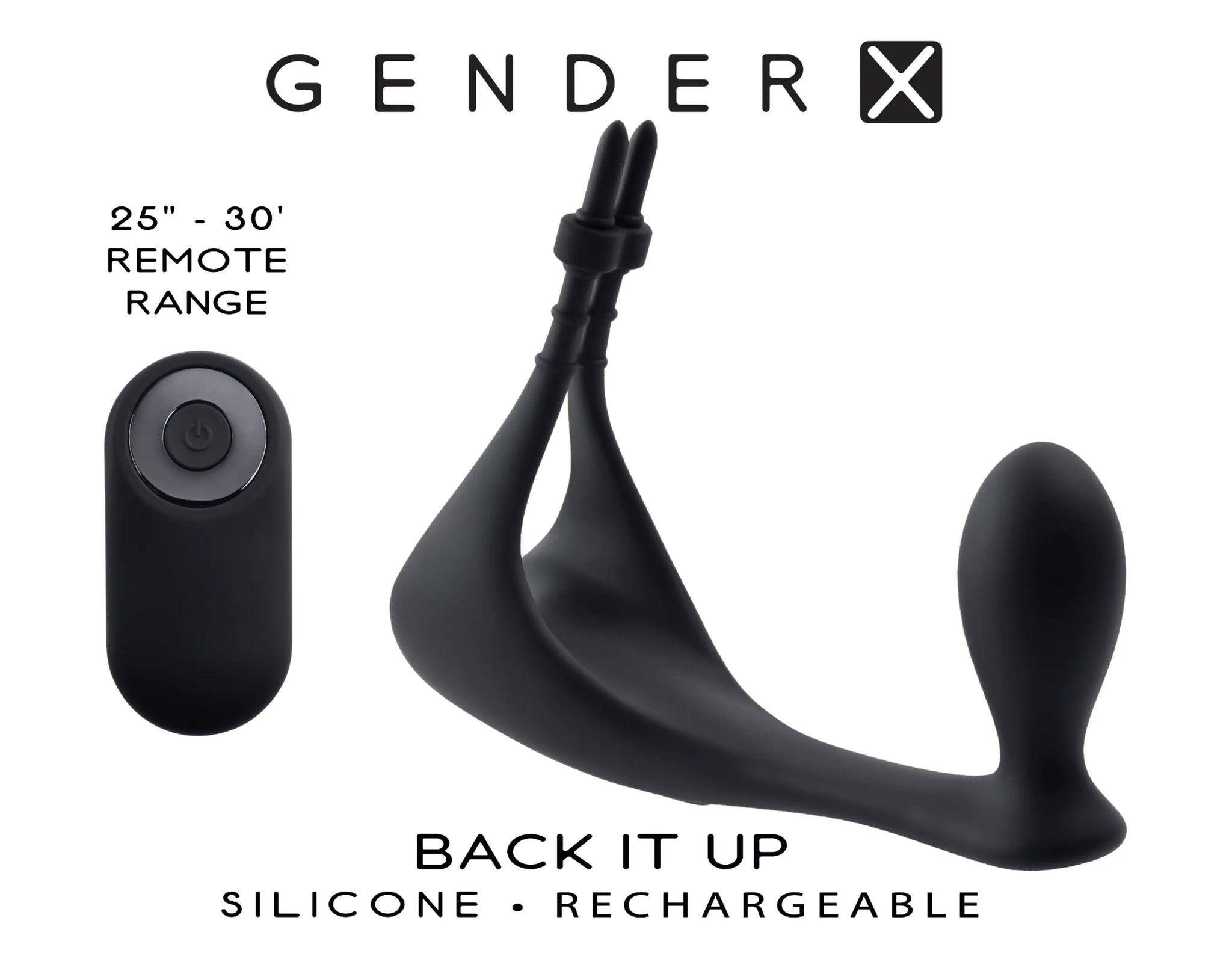 Back It Up Remote Vibrating Plug and Ring Combo