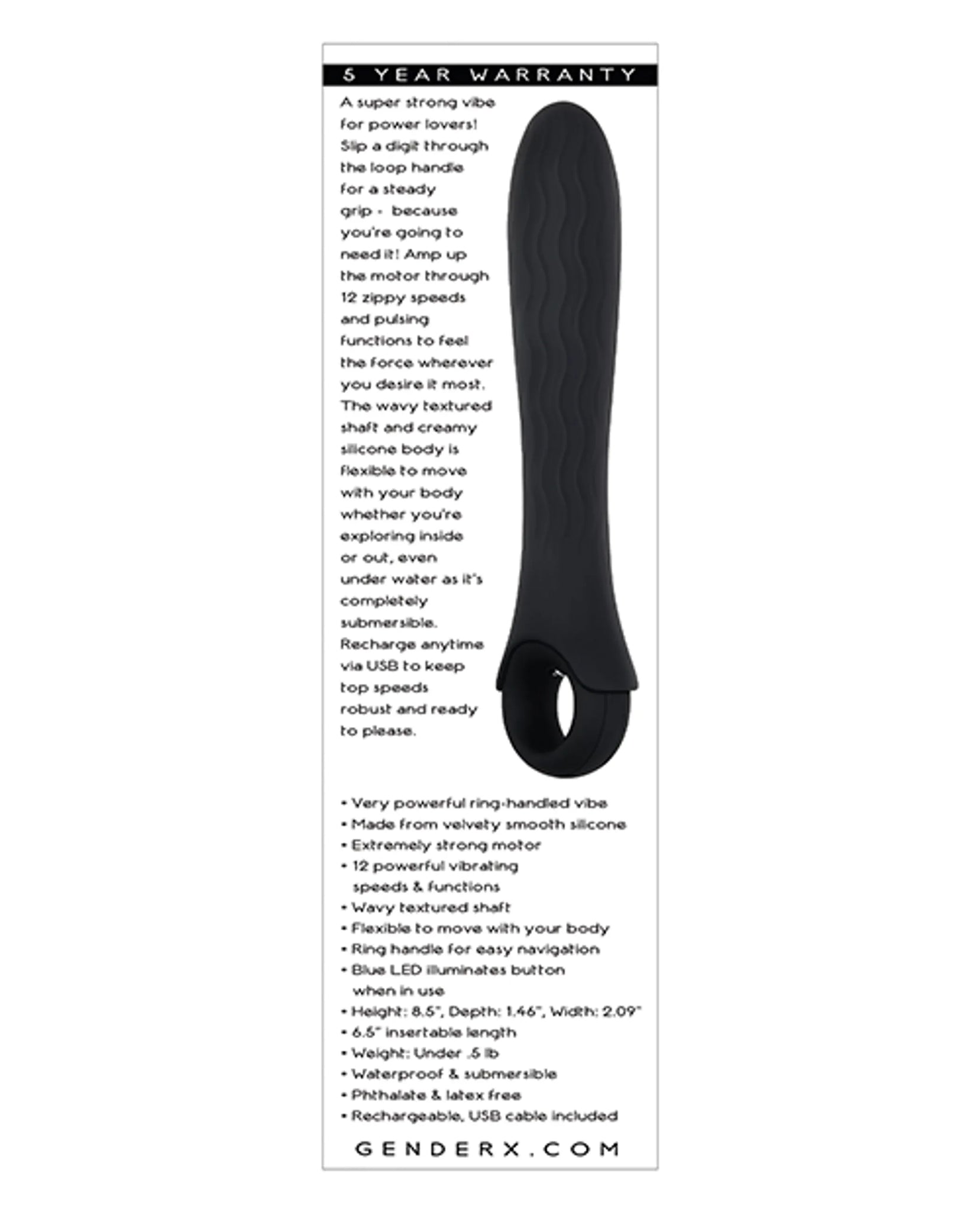 Gender X Powerhouse Vibrator - 6.5" Insertable