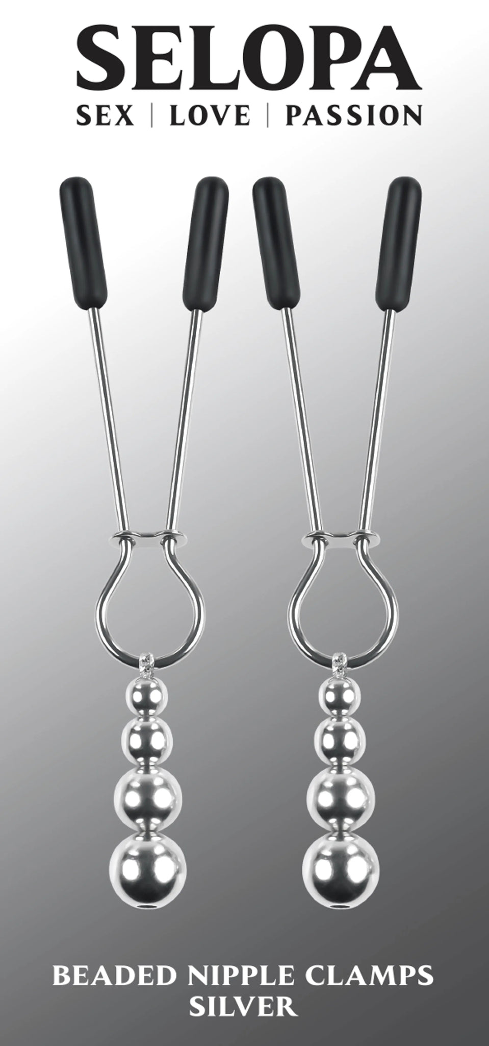 SELOPA BEADED NIPPLE CLAMPS SILVER