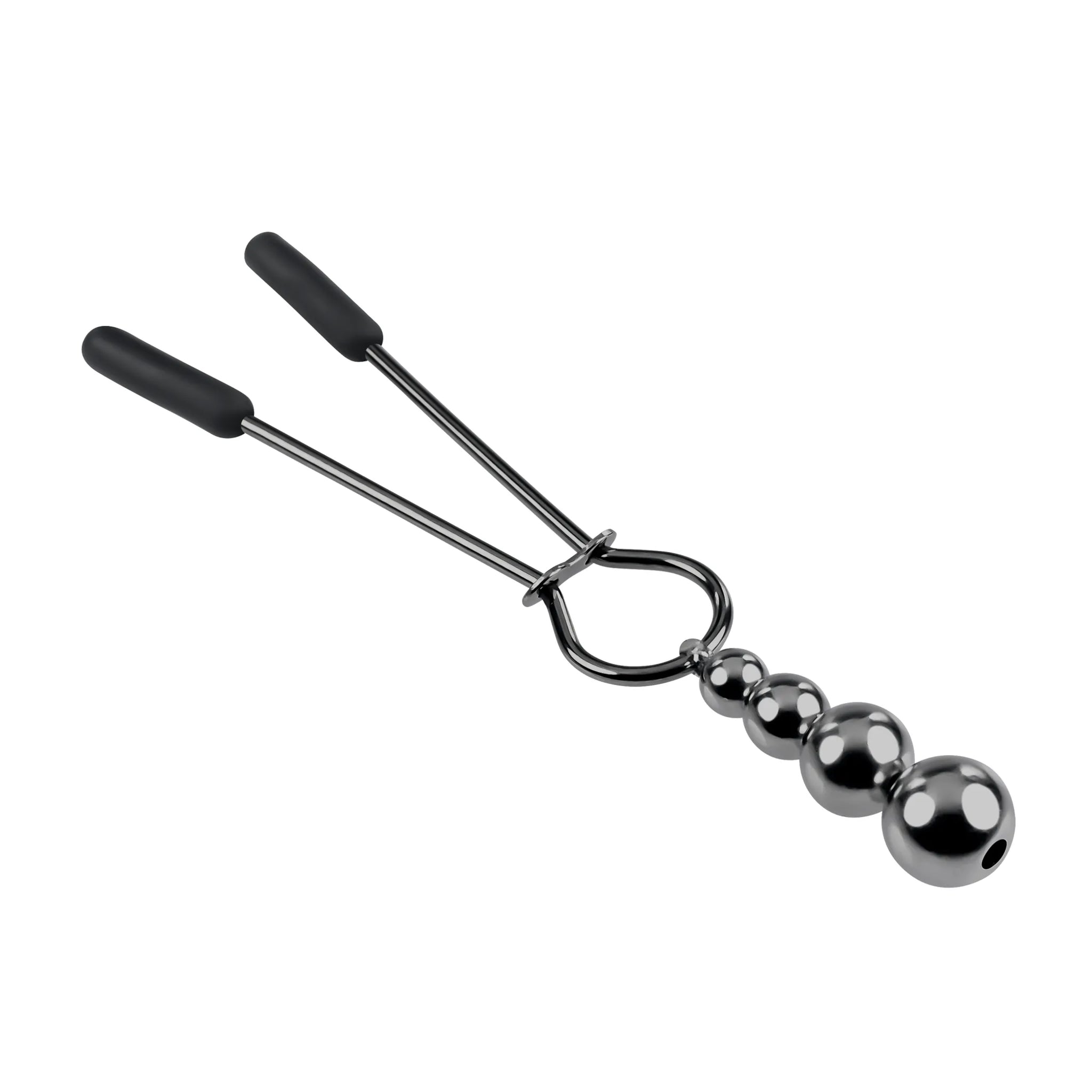 SELOPA BEADED NIPPLE CLAMPS BLACK CHROME