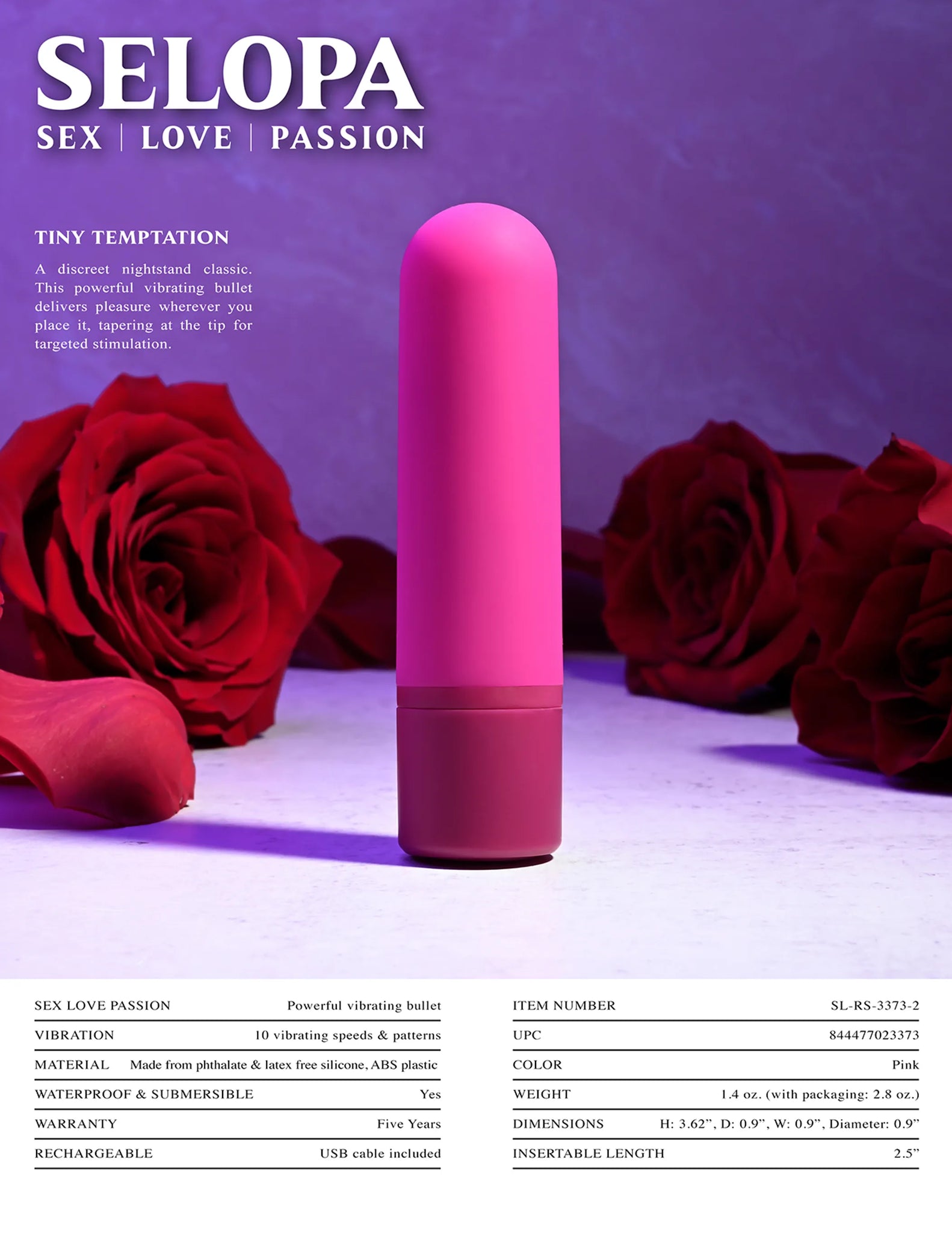 Tiny Temptation Pink Bullet Vibrator
