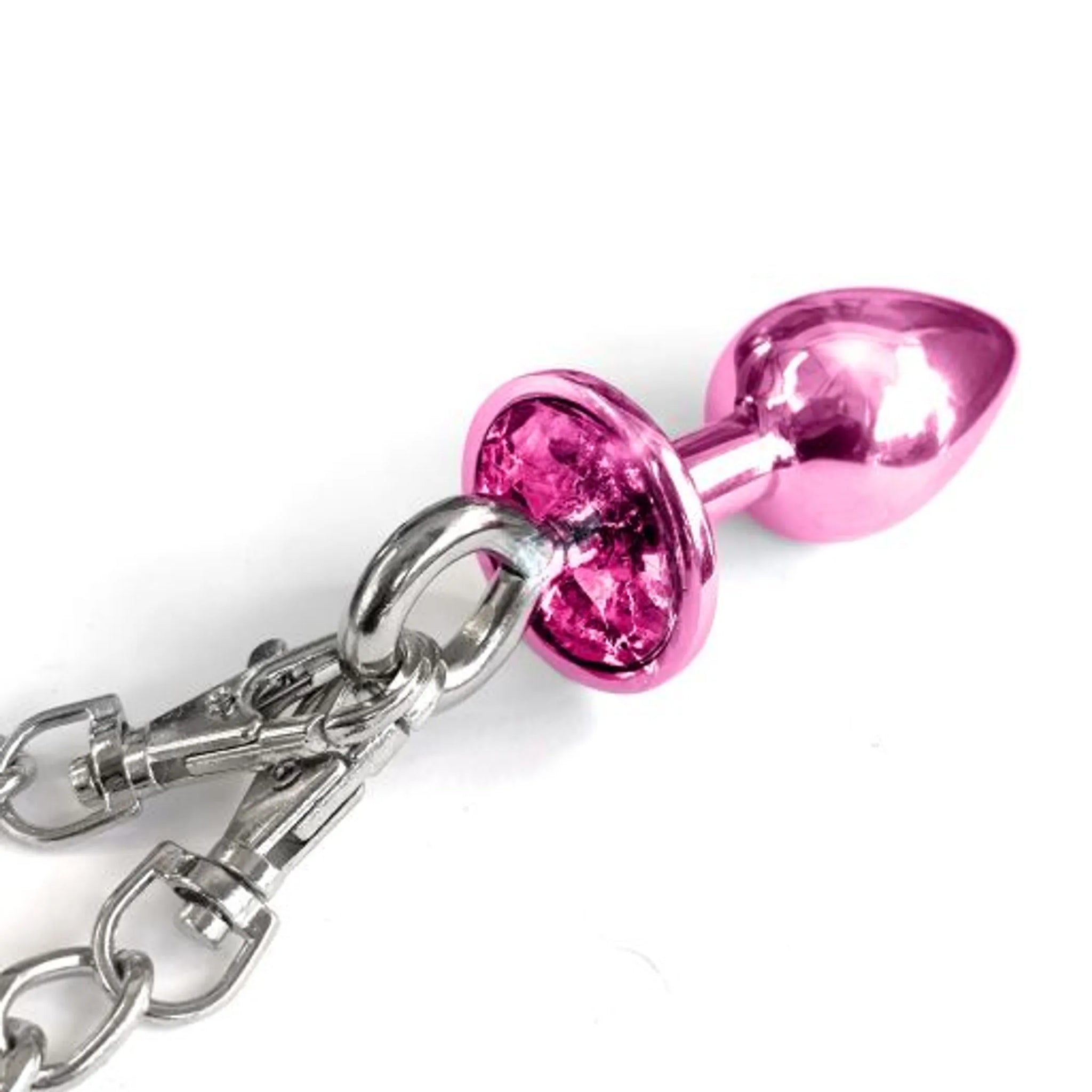 NIXIE METAL PLUG & FURRY CUFF SET PINK METALLIC