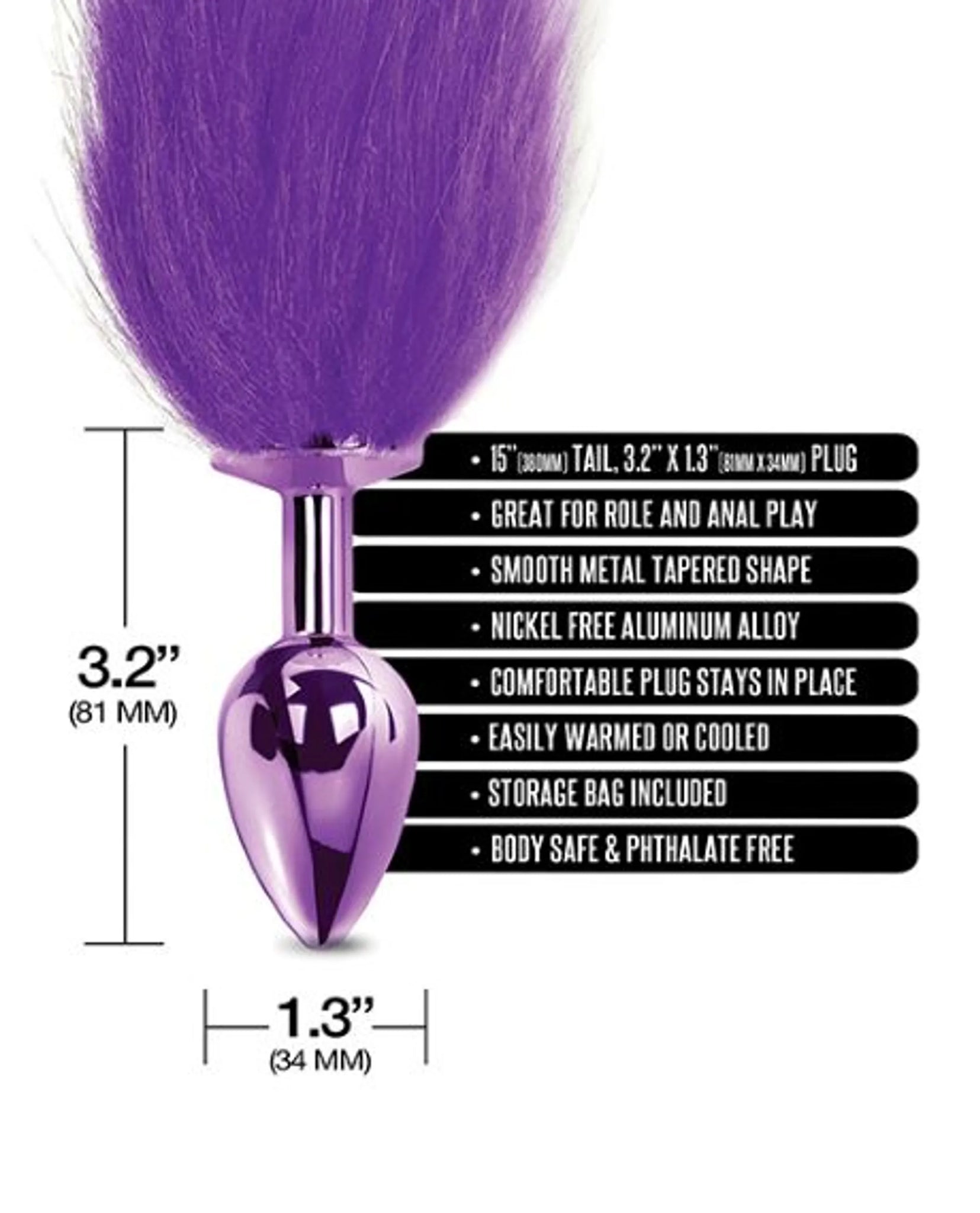 Medium Metal Plug with Ombre Tail in Purple