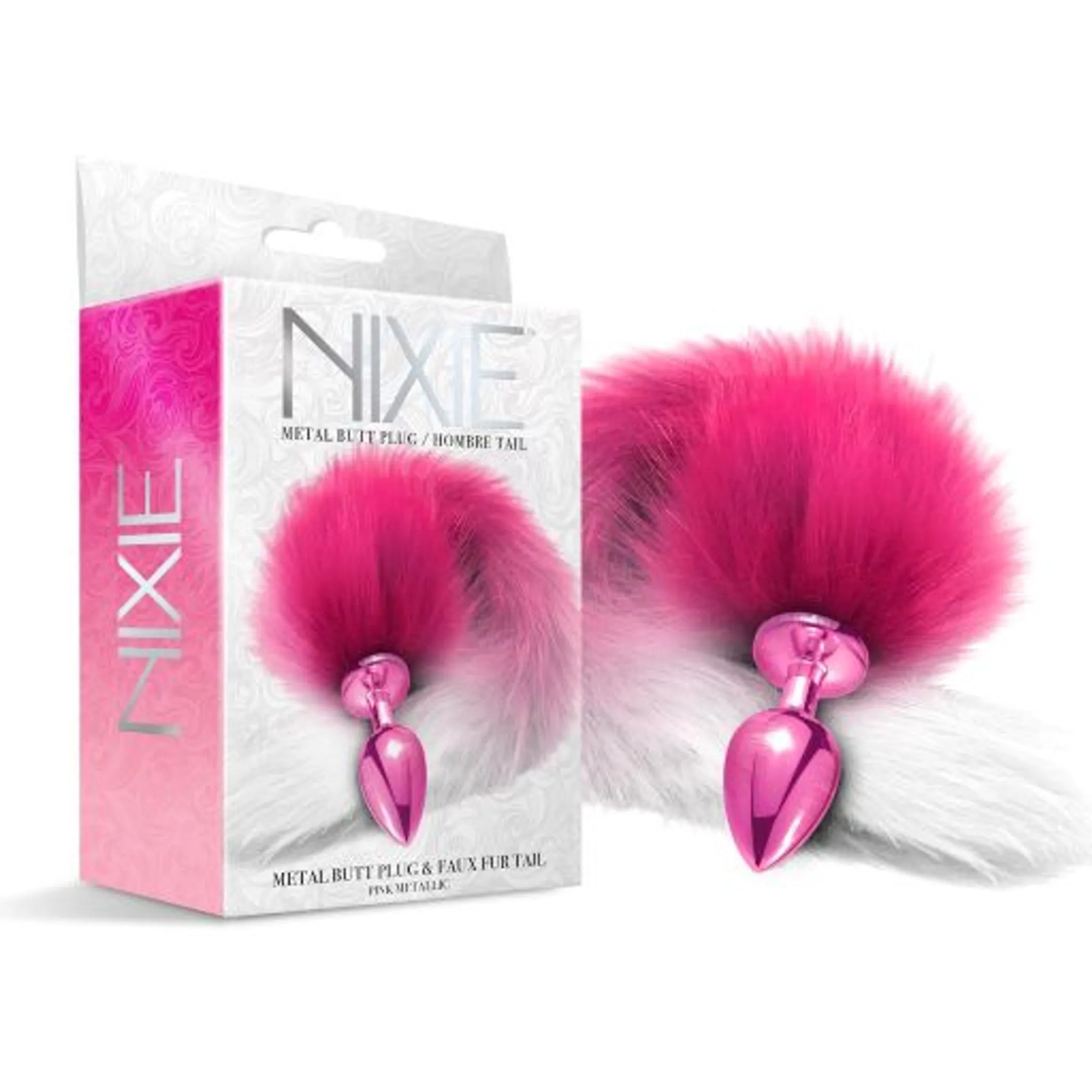 Metal Plug with Ombre Tail Medium Pink Metallic