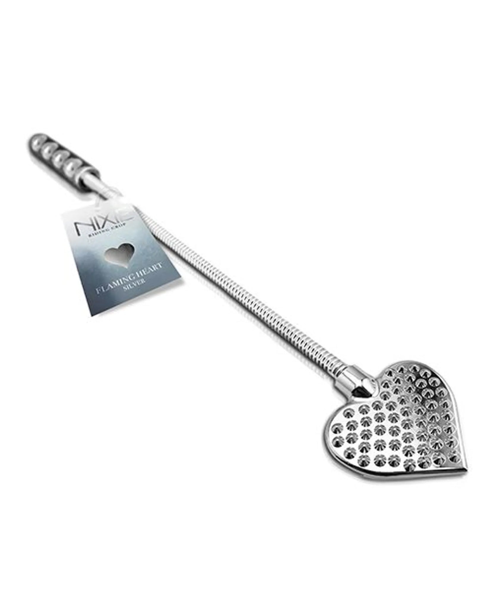 NIXIE STAINLESS STEEL RIDING CROP HEART