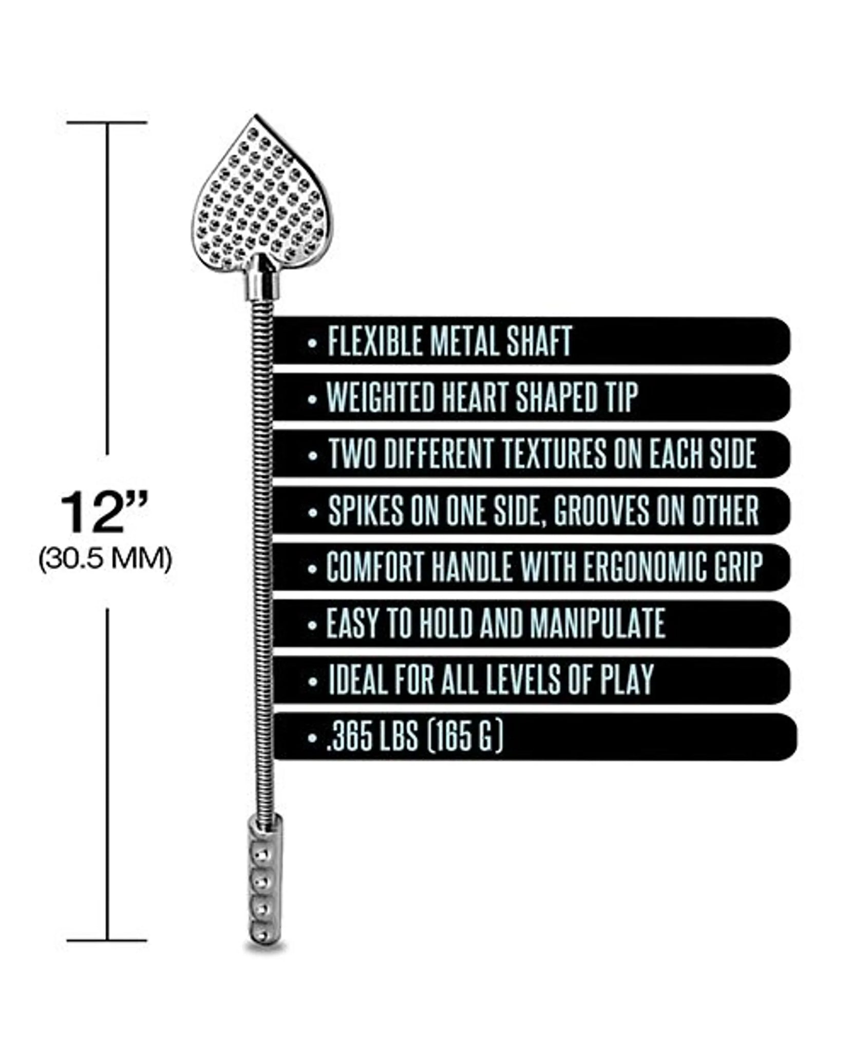 NIXIE STAINLESS STEEL RIDING CROP HEART