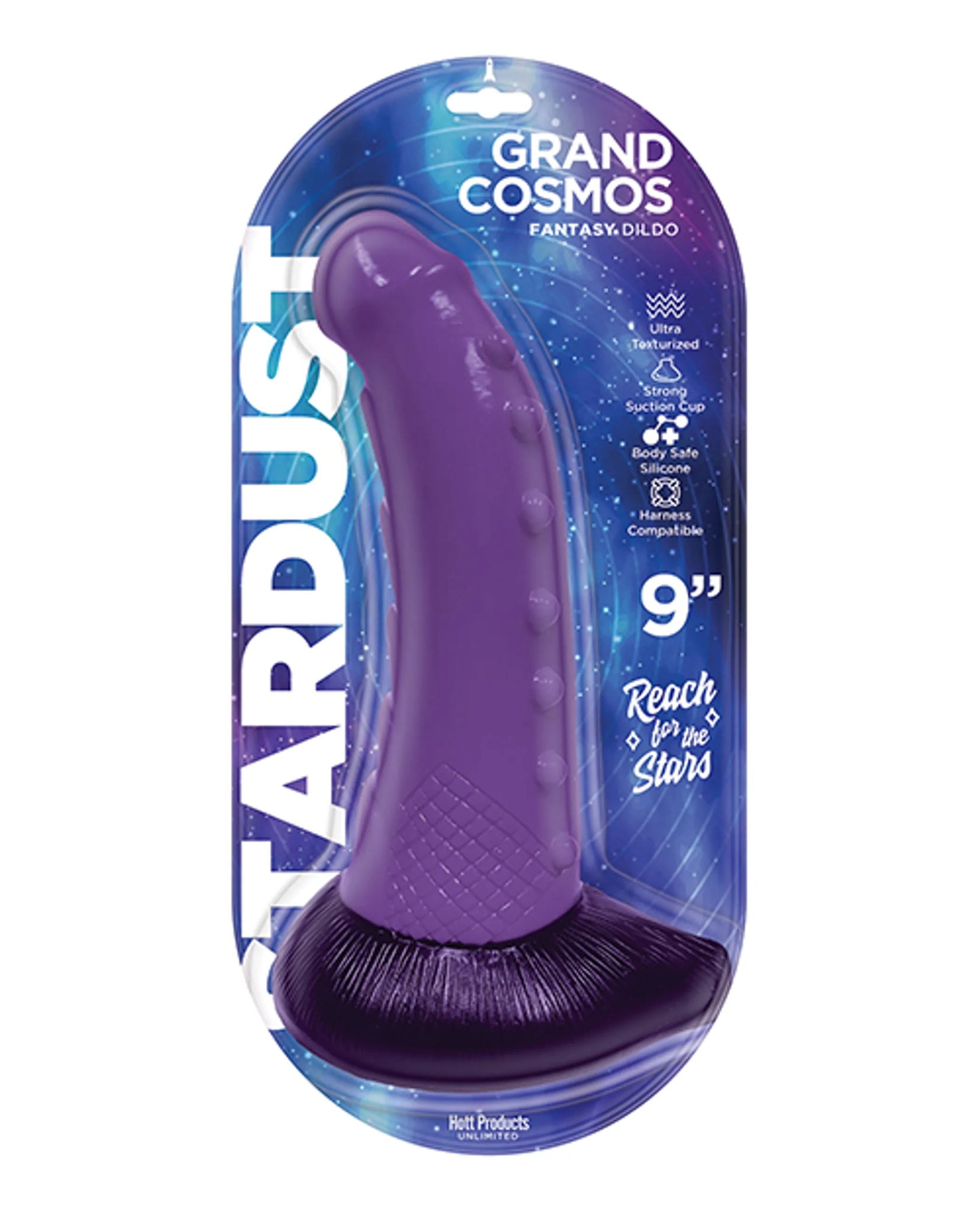 STARDUST GRAND COSMOS SILICONE DILDO 9IN PURPLE
