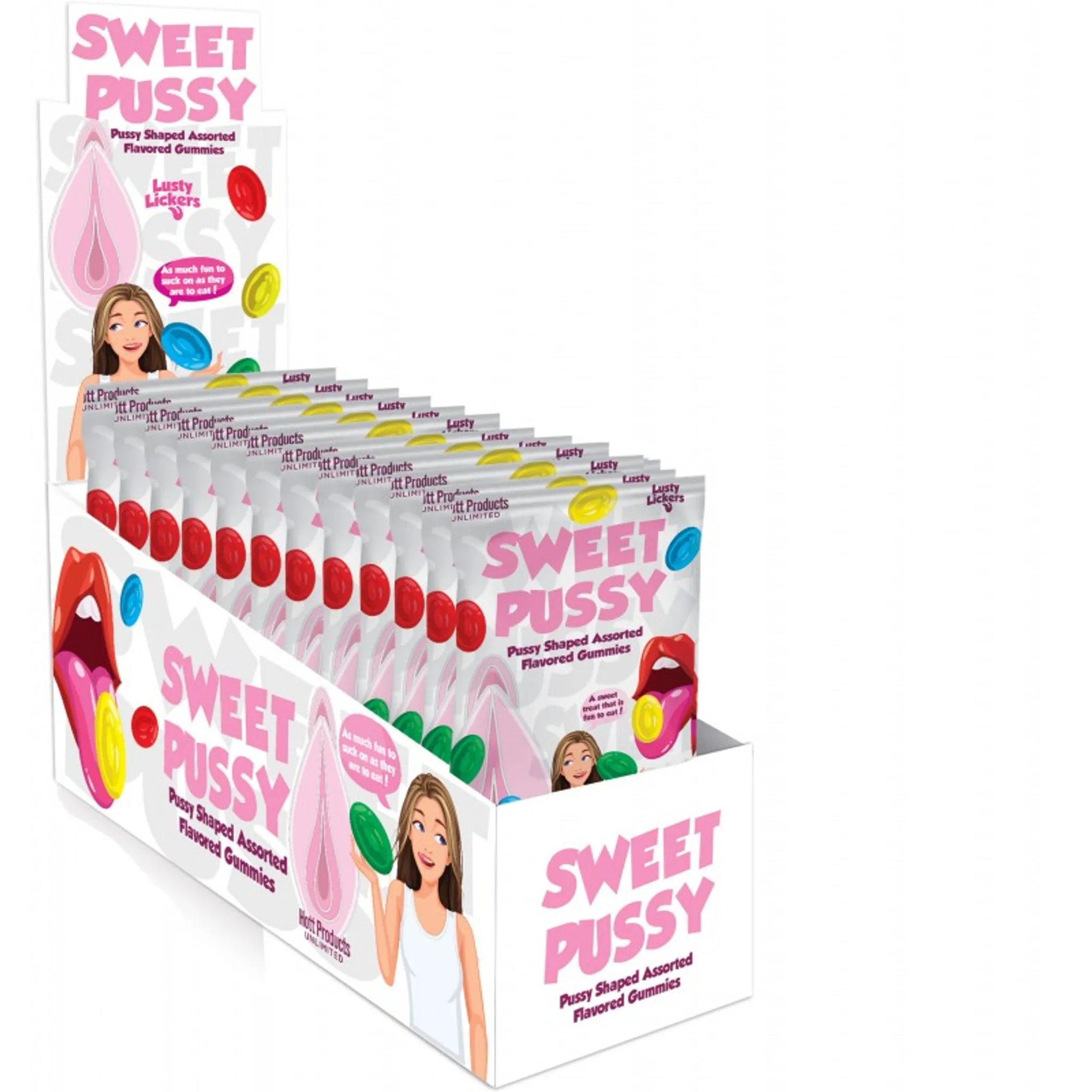 SWEET PXSSYGUMMIES 4 ASSORTED FRUIT FLAVORS 12 PC DISPLAY
