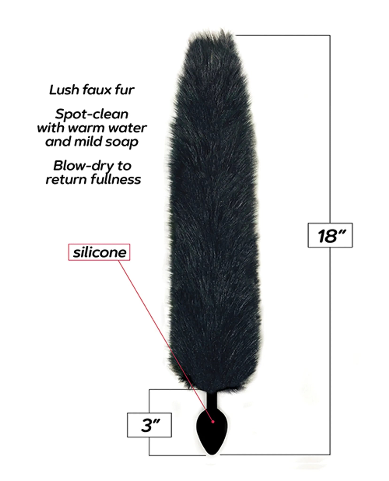Silky Faux Fox Tail Butt Plug with Premium Silicone Base
