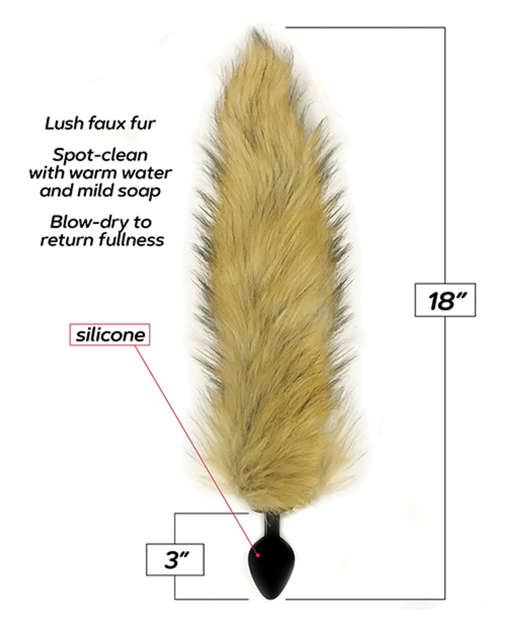 Foxy Tail Silicone Butt Plug with Faux Fur Tail