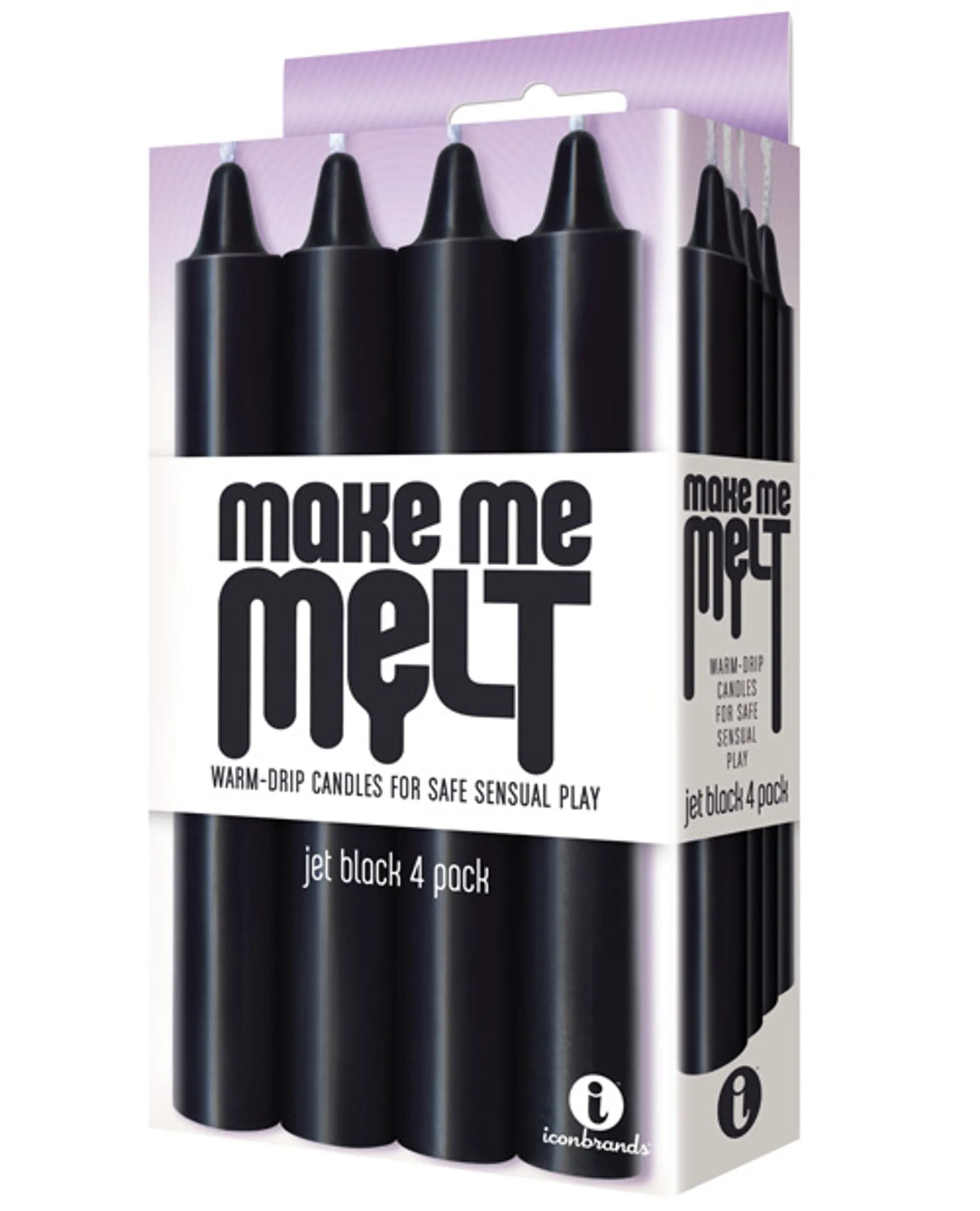 THE 9'S MAKE ME MELT SENSUAL WARM-DRIP CANDLES 4PK BLACK