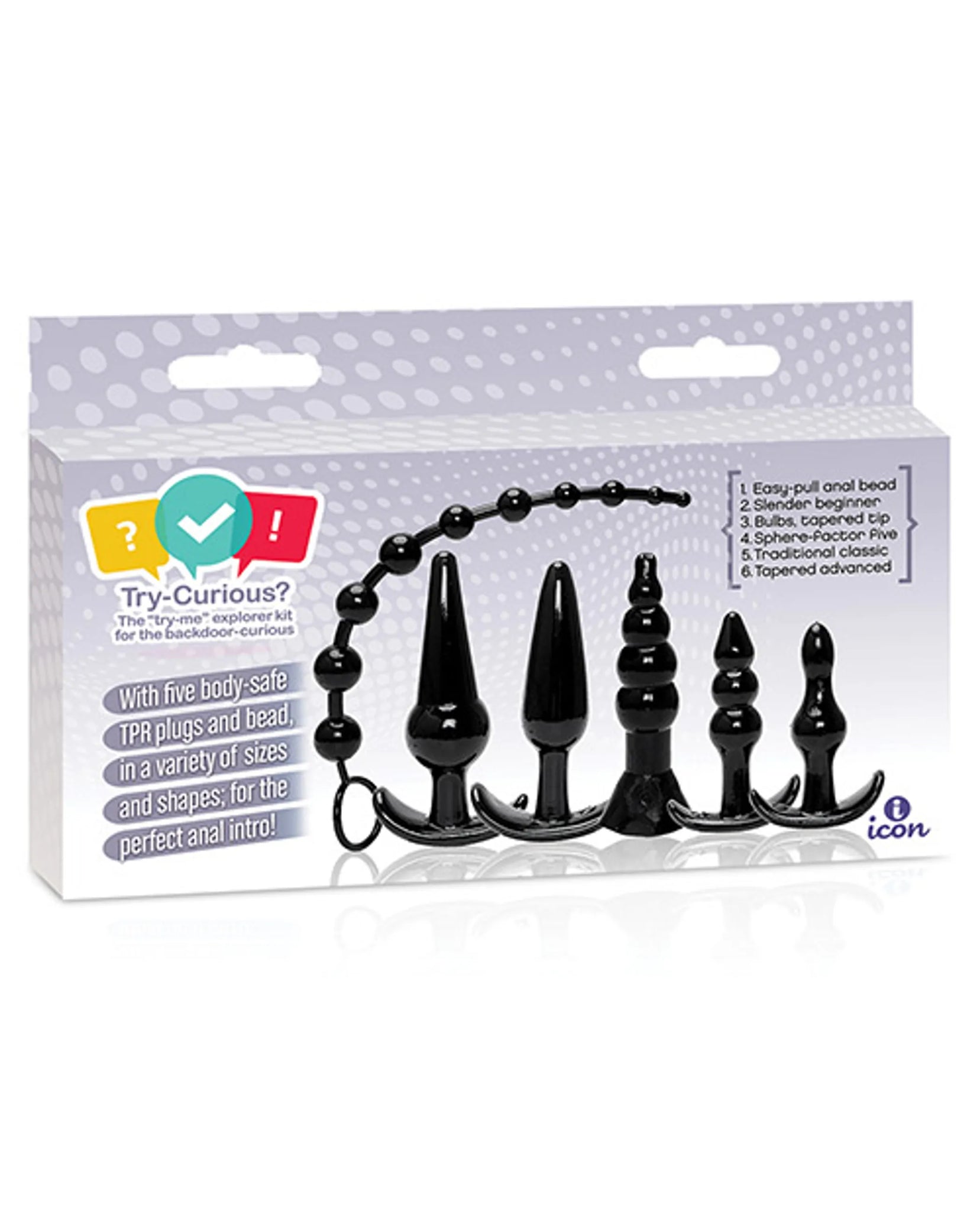 TRY-CURIOUS ANAL PLUG KIT BLACK