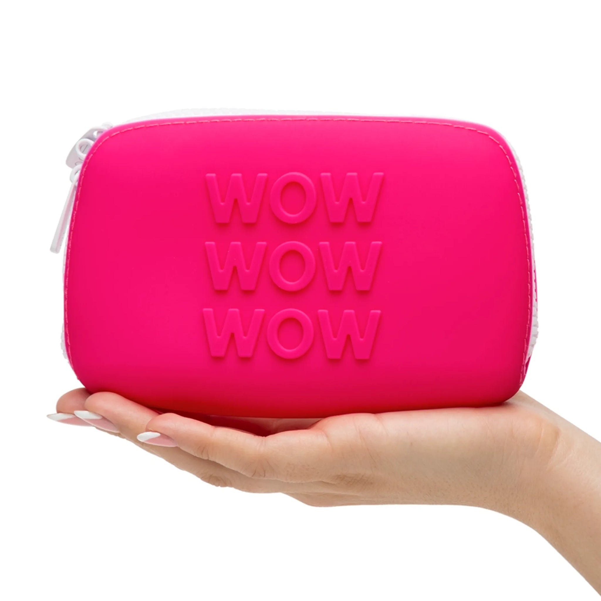 HAPPY RABBIT WOW SMALL PINK SILICONE ZIP STORAGE BAG