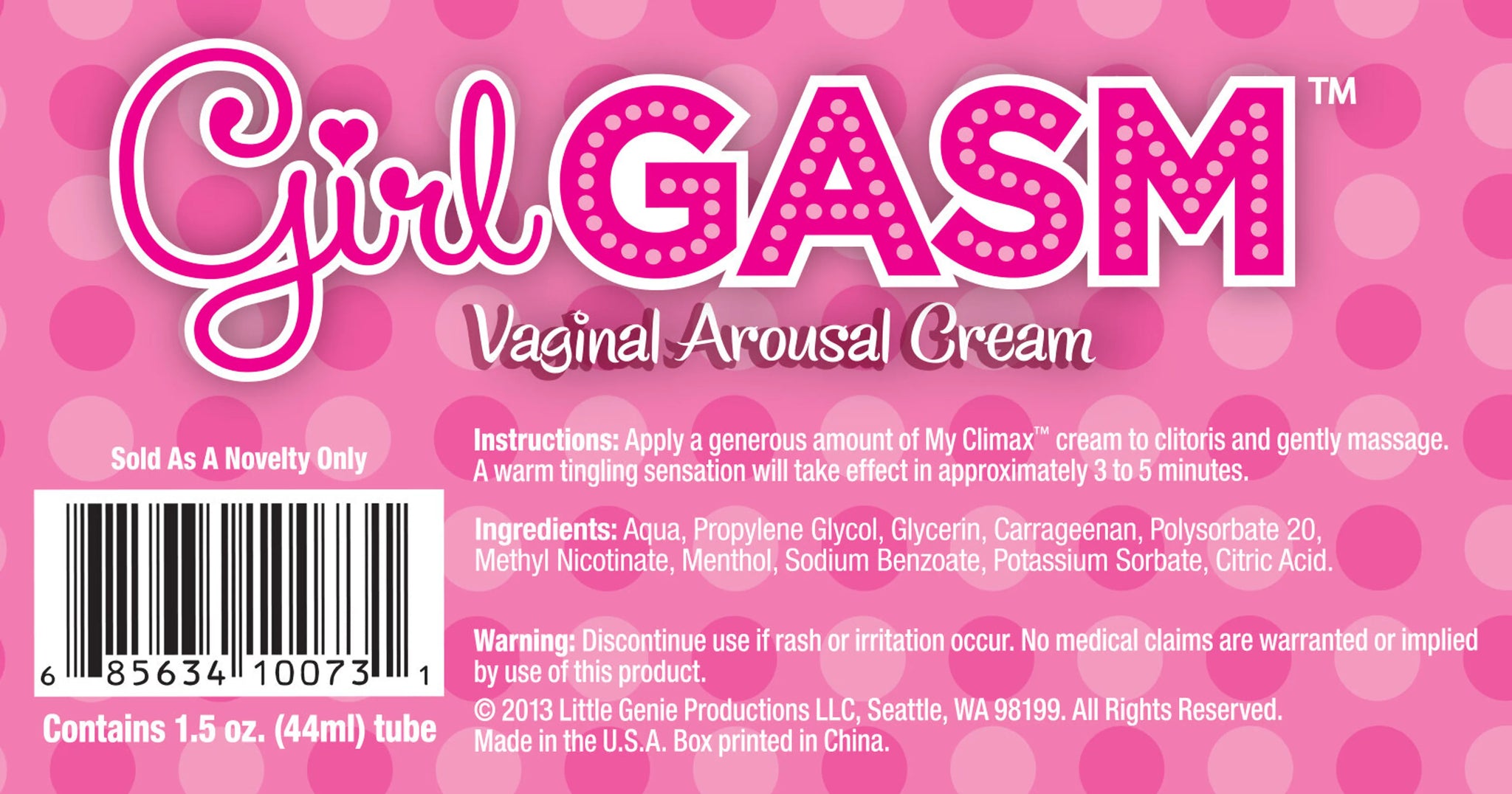 GIRLGASM VAGINAL AROUSAL CREAM