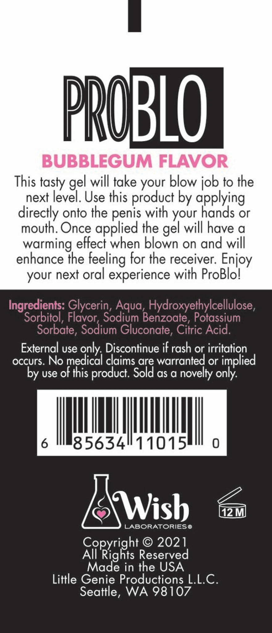 Oral Pleasure Gel - Bubblegum Flavor, 1.5 oz