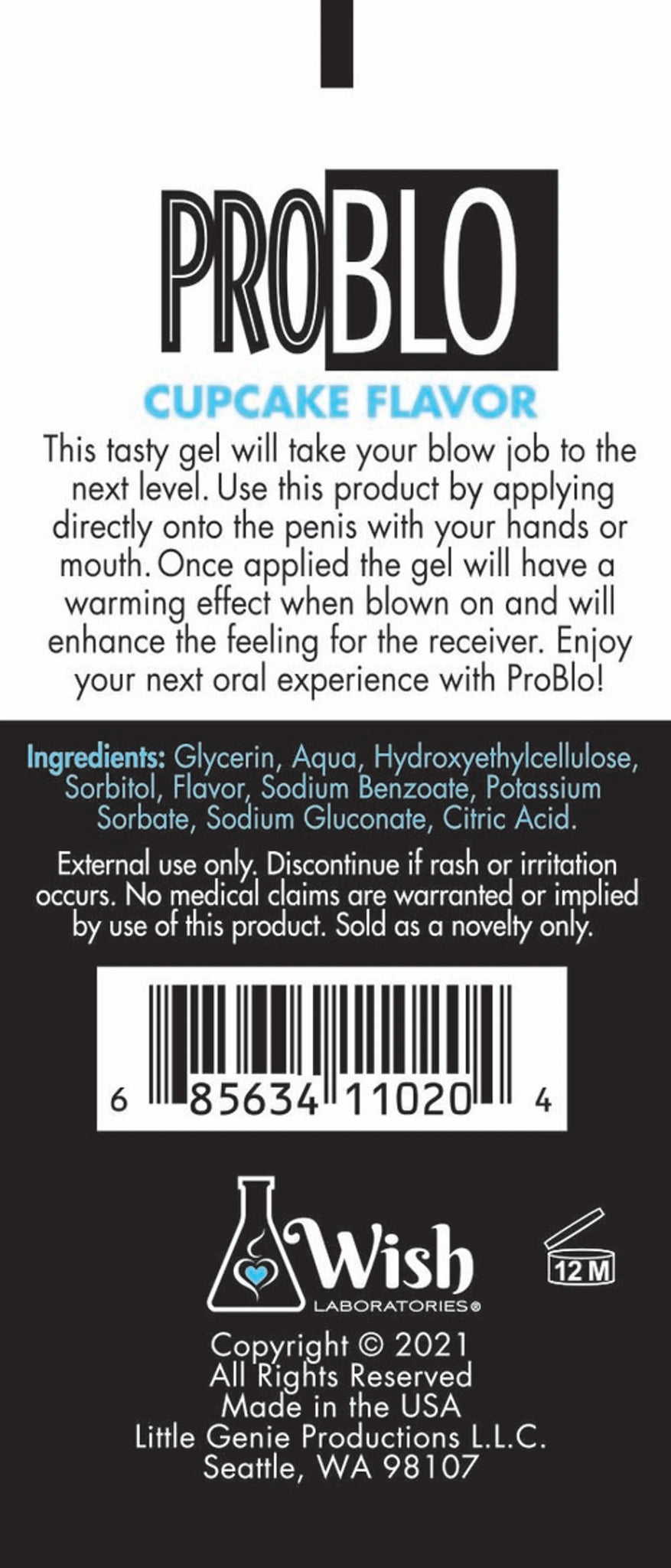 PROBLO ORAL PLEASURE GEL CUPCAKE 1.5 OZ