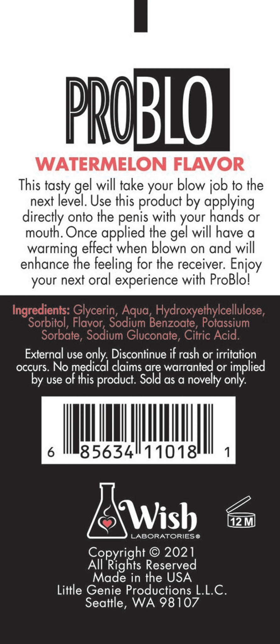 Oral Pleasure Gel - Watermelon, 1.5 oz
